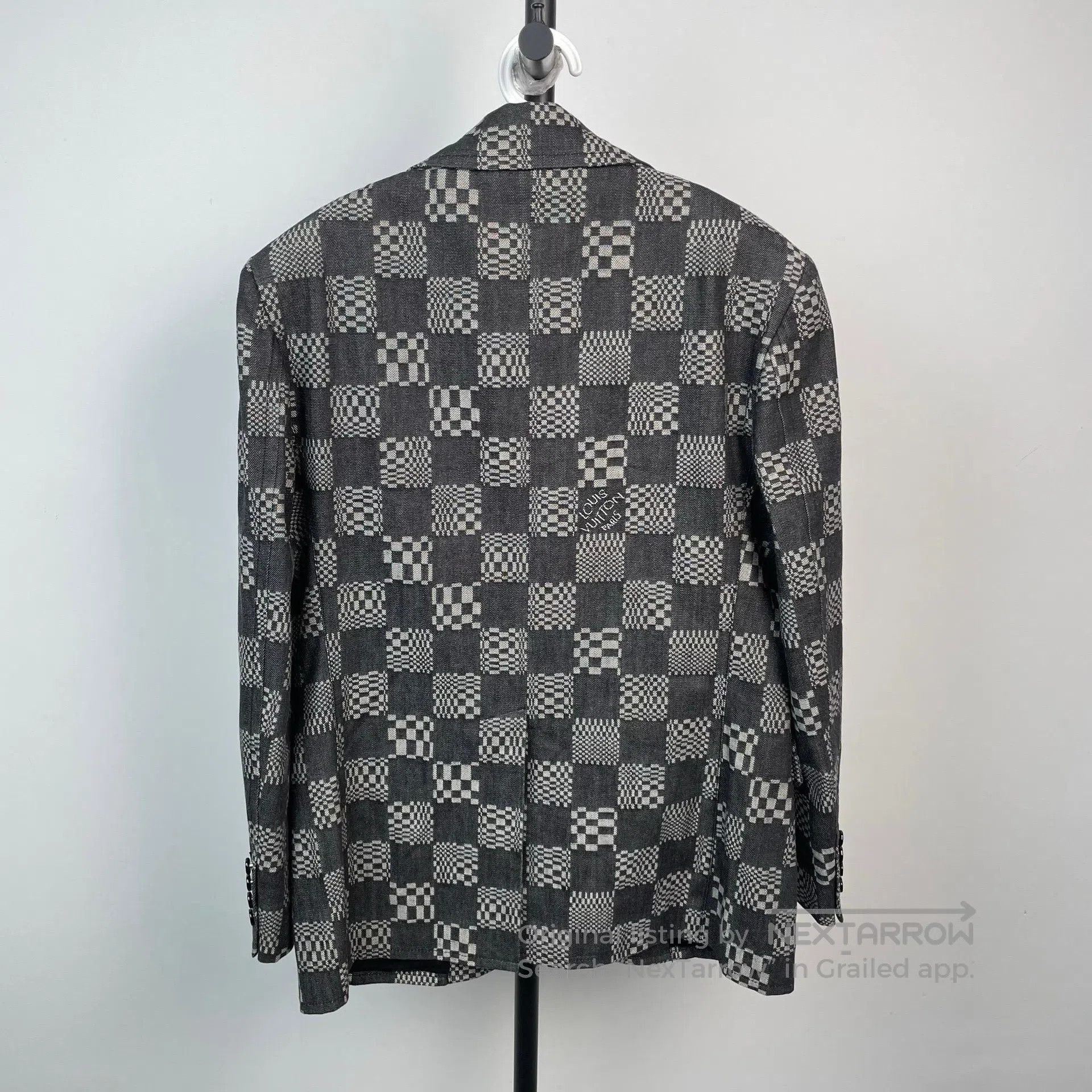 Louis Vuitton Louis Vuitton Grey checkered leather patch logo denim jack Size US M / EU 48-50 / 2 - 2 Thumbnail