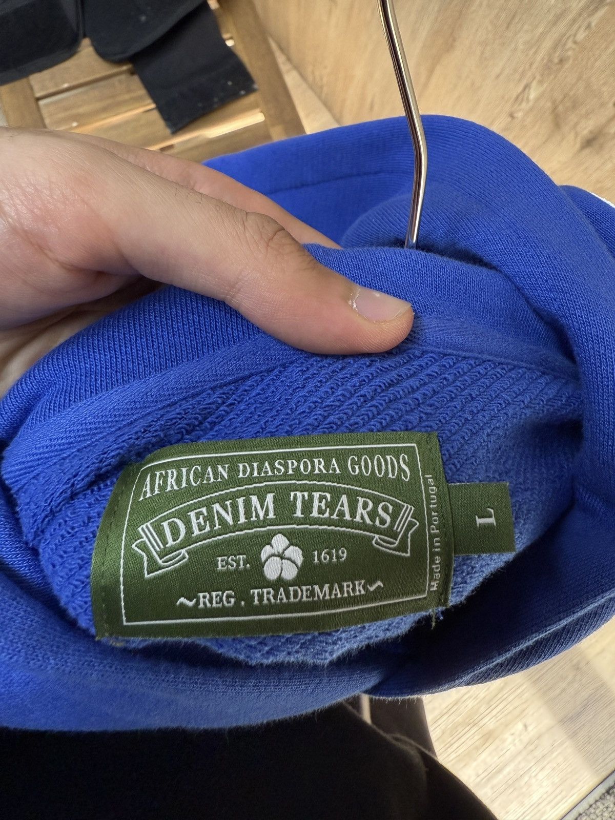 DENIM TEARS Denim Tear Baby Blue Flower Hoodie Size US L / EU 52-54 / 3 - 9 Thumbnail