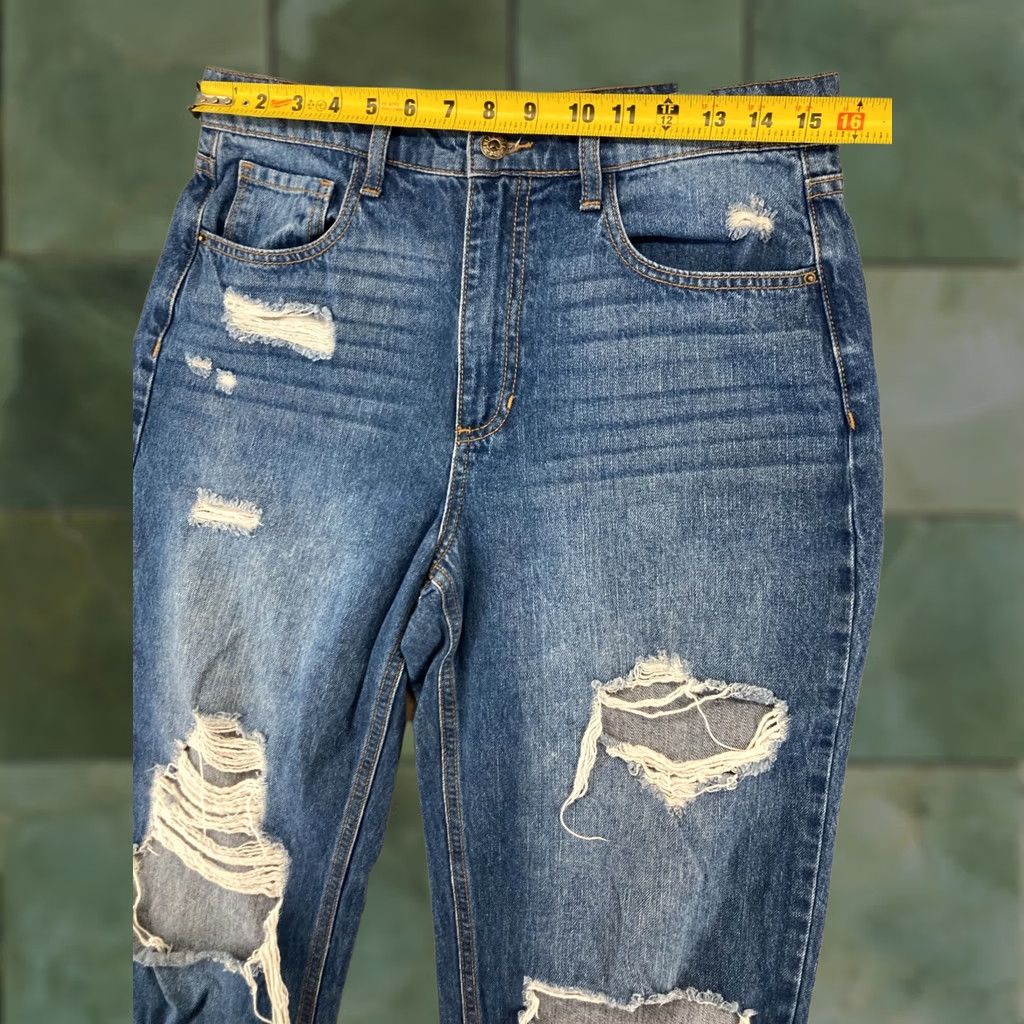 Vintage Altar'd State Jeans Womens 29 Mom High Rise Distressed Comfort Blue Denim 29in Inseam Jeans Womens Men? Size 29" - 1 Thumbnail