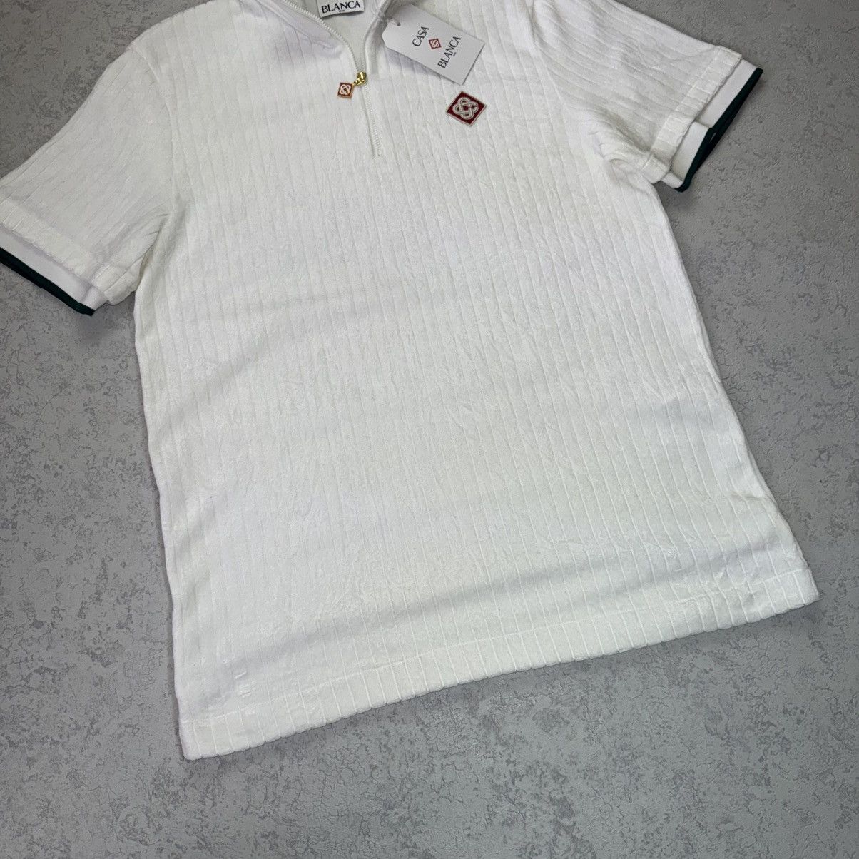 Casablanca Casablanca Velour Ribbed Polo Jersey 1/4 Zip Top Size US M / EU 48-50 / 2 - 7 Thumbnail