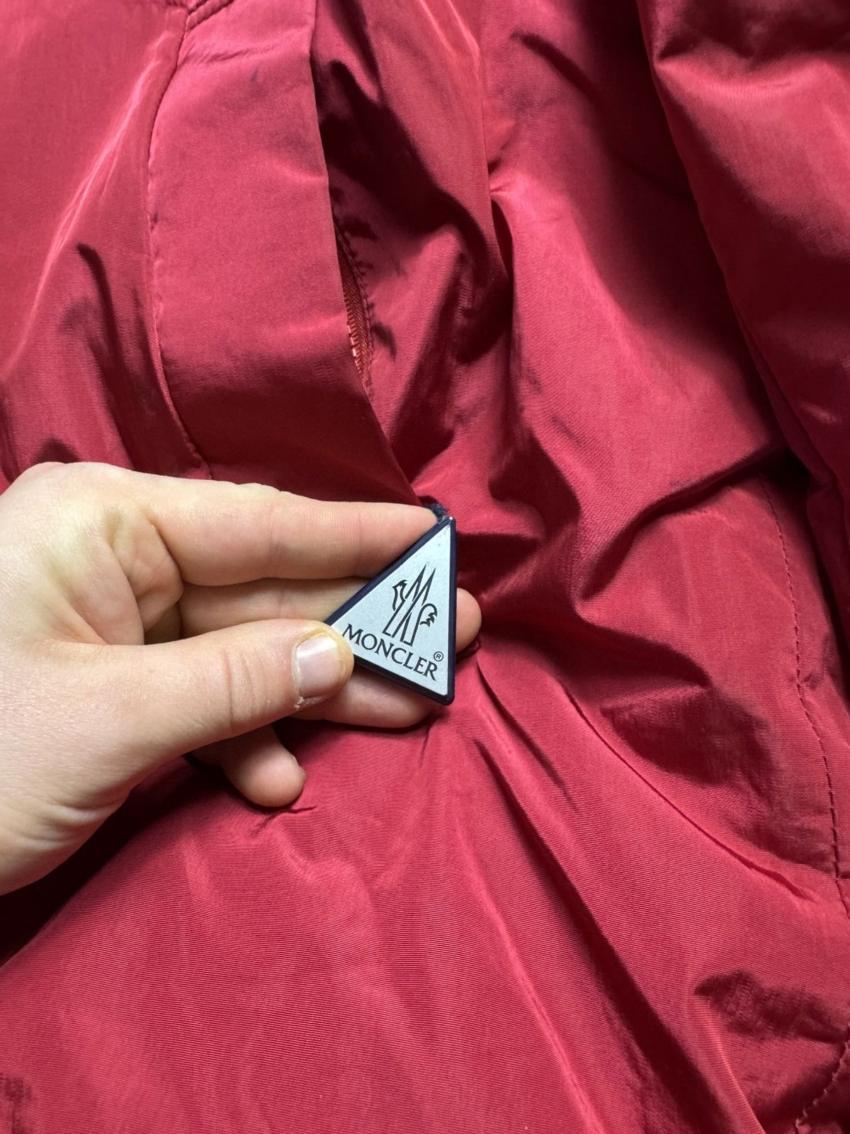 Moncler Vintage Moncler Grenoble Red Long Puffer Jacket Size US XL / EU 56 / 4 - 6 Thumbnail