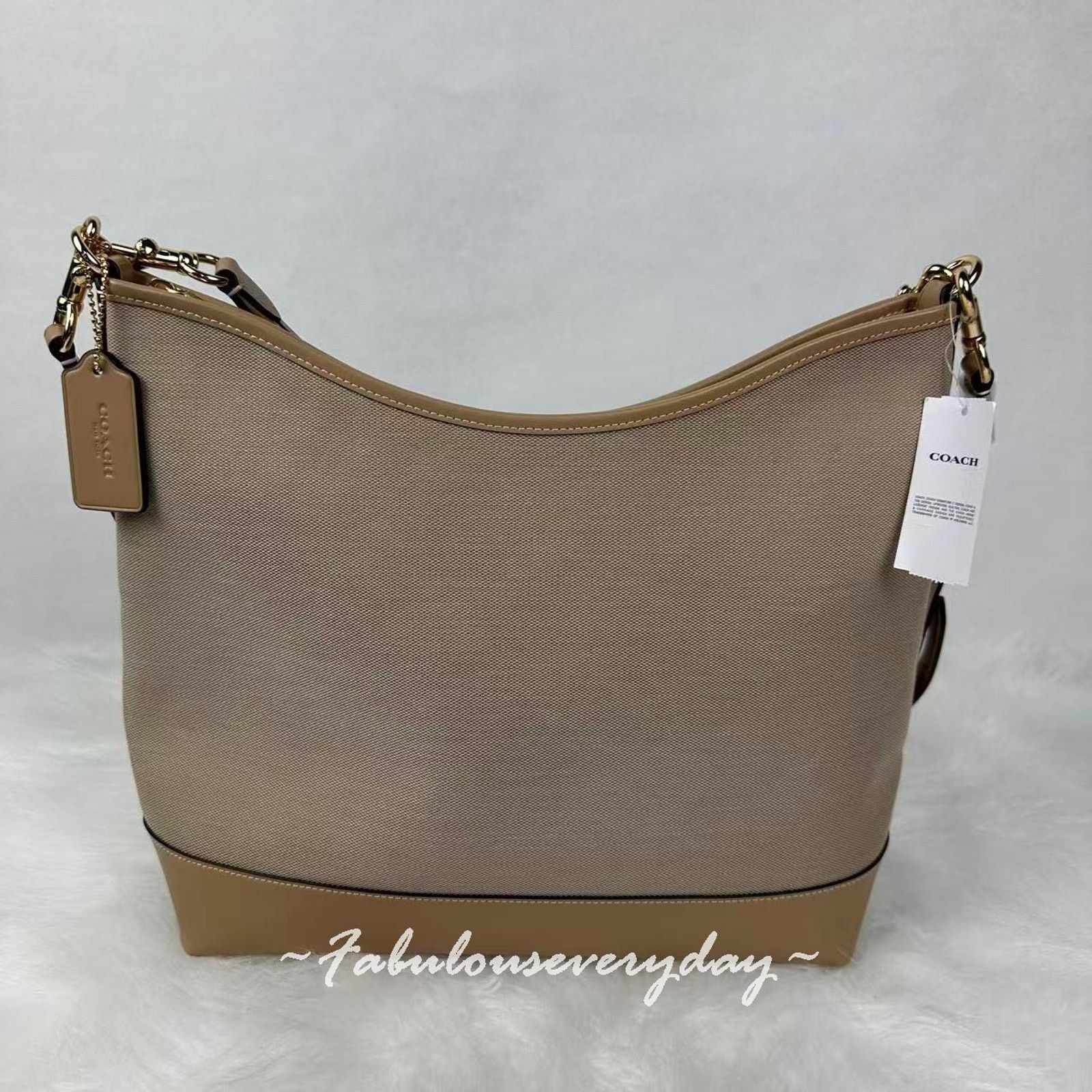 Coach Coach Laurel Large Shoulder HorseCarriage CAK92 Dark Natural Size ONE SIZE - 3 Thumbnail