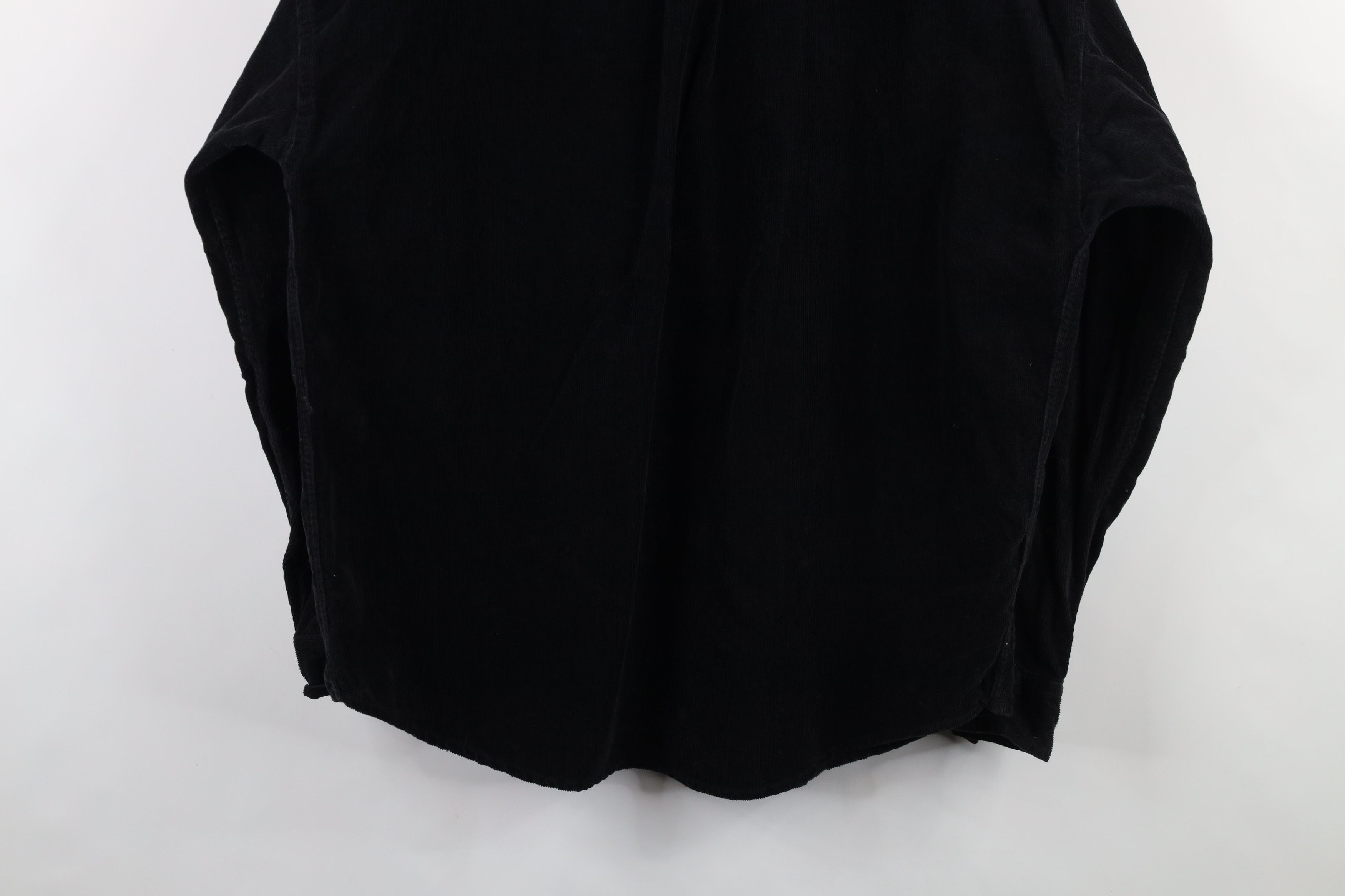 Vintage Vintage 90s Streetwear Corduroy Button Shirt Black Cotton Size US L / EU 52-54 / 3 - 11 Thumbnail
