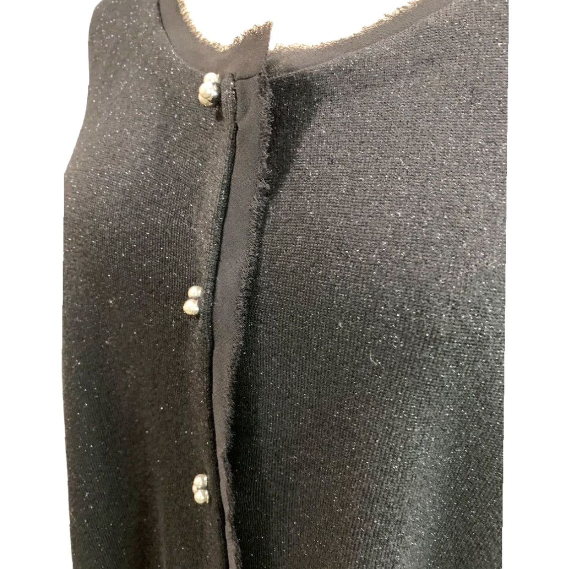 Talbots Talbots Woman 2X New Black Sparkle Metallic Silver Button Cardigan Lightweight W Size XXL / US 16-18 / IT 52-54 - 4 Thumbnail