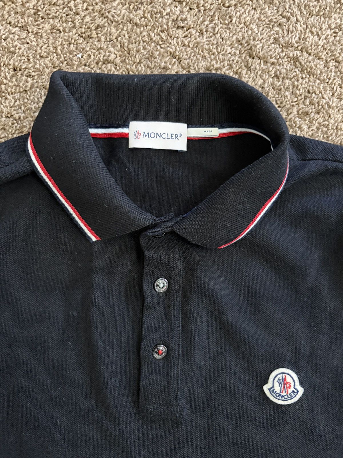 Moncler Moncler Black Long Sleeve Polo Size US M / EU 48-50 / 2 - 2 Thumbnail