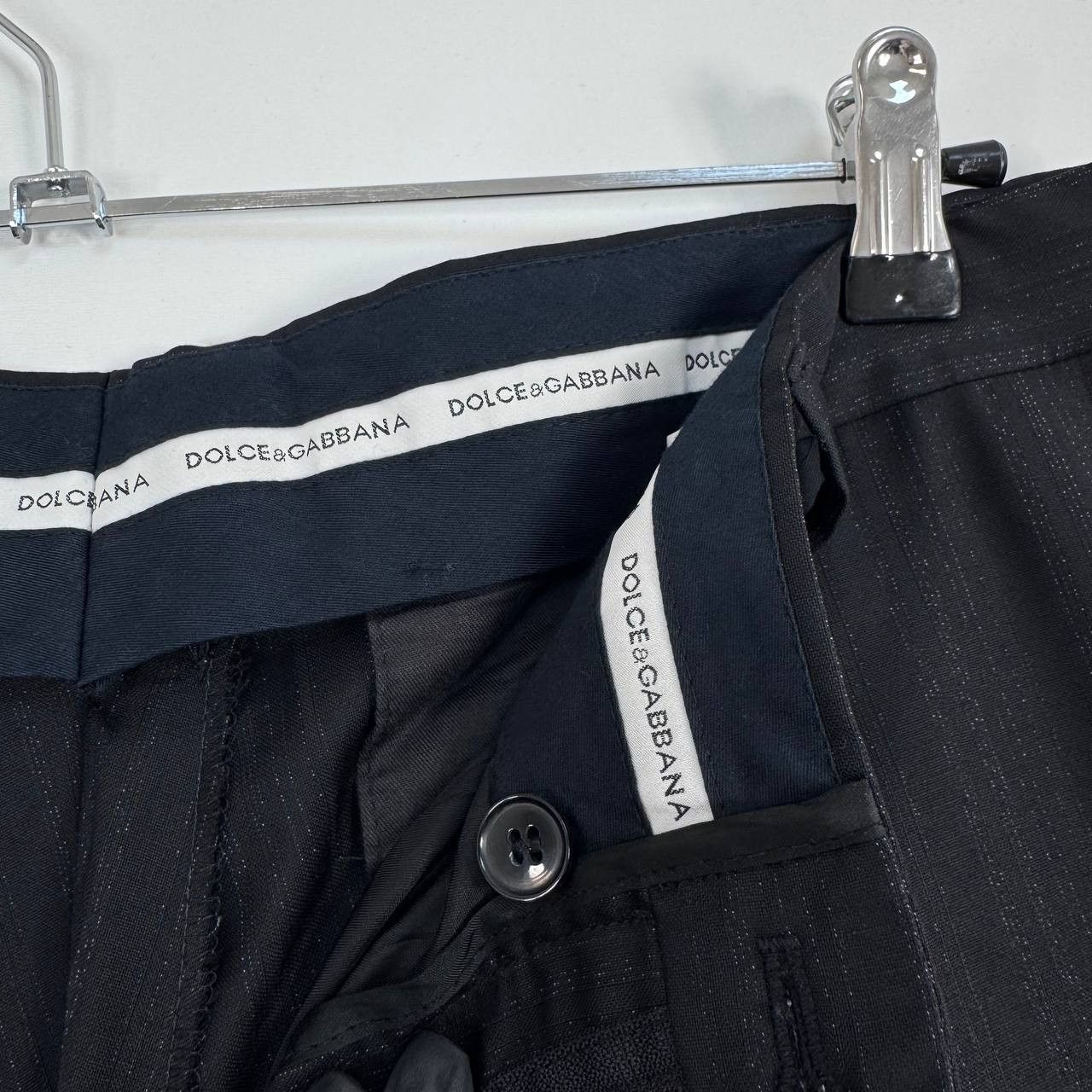Dolce & Gabbana Dolce Gabbana Dress Pants Navy Striped Virgin Wool 50 L Size US 34 / EU 50 - 4 Thumbnail