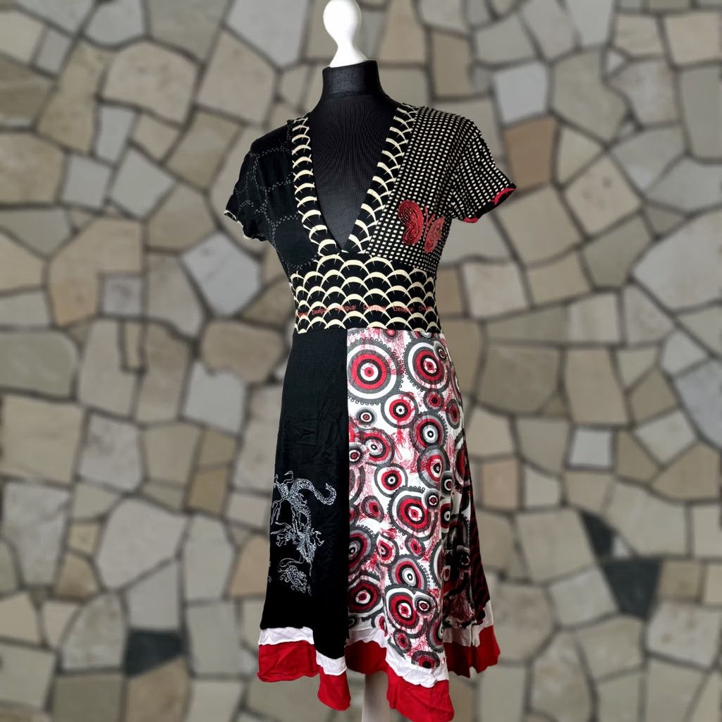 Desigual Desigual Dress Womens L A-Line Multicoloured Knee Length Day Dress Size L / US 10 / IT 46 - 1 Thumbnail