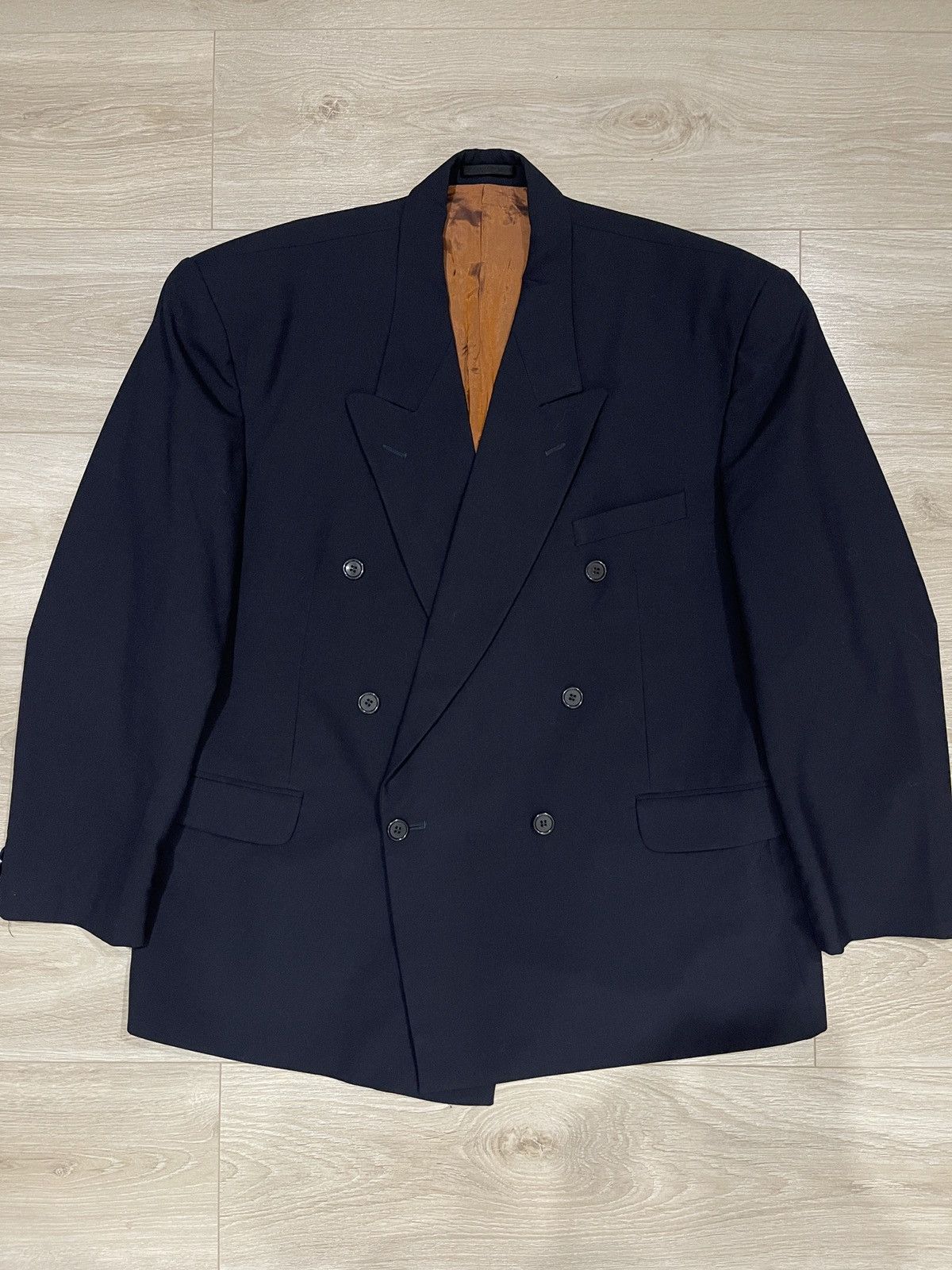 Vintage Vintage wool double-breasted dark blue jacket cheveleff Size 48R - 8 Thumbnail