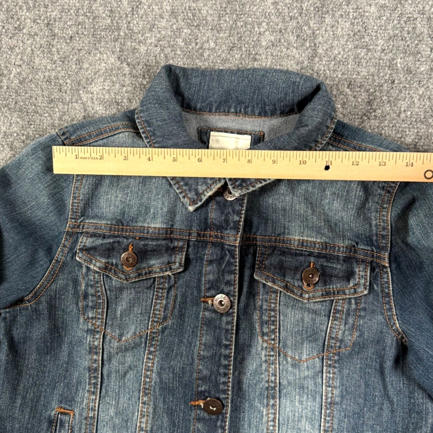 Vintage Mudd Denim Jacket Button Front Casual Fitted Blue Womens L Jacket Size 36" / US 14 / IT 50 - 7 Thumbnail