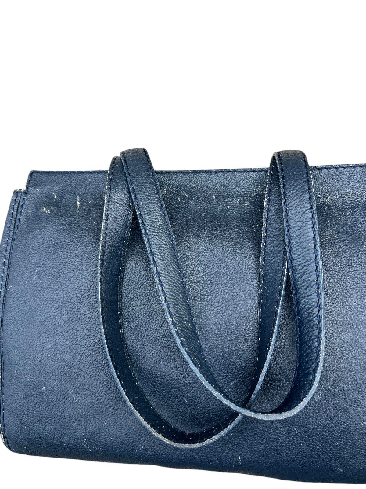 Leather VTG 80s 90s YSL Distress Patina Scratches Leather Tote Bag Size ONE SIZE - 10 Thumbnail