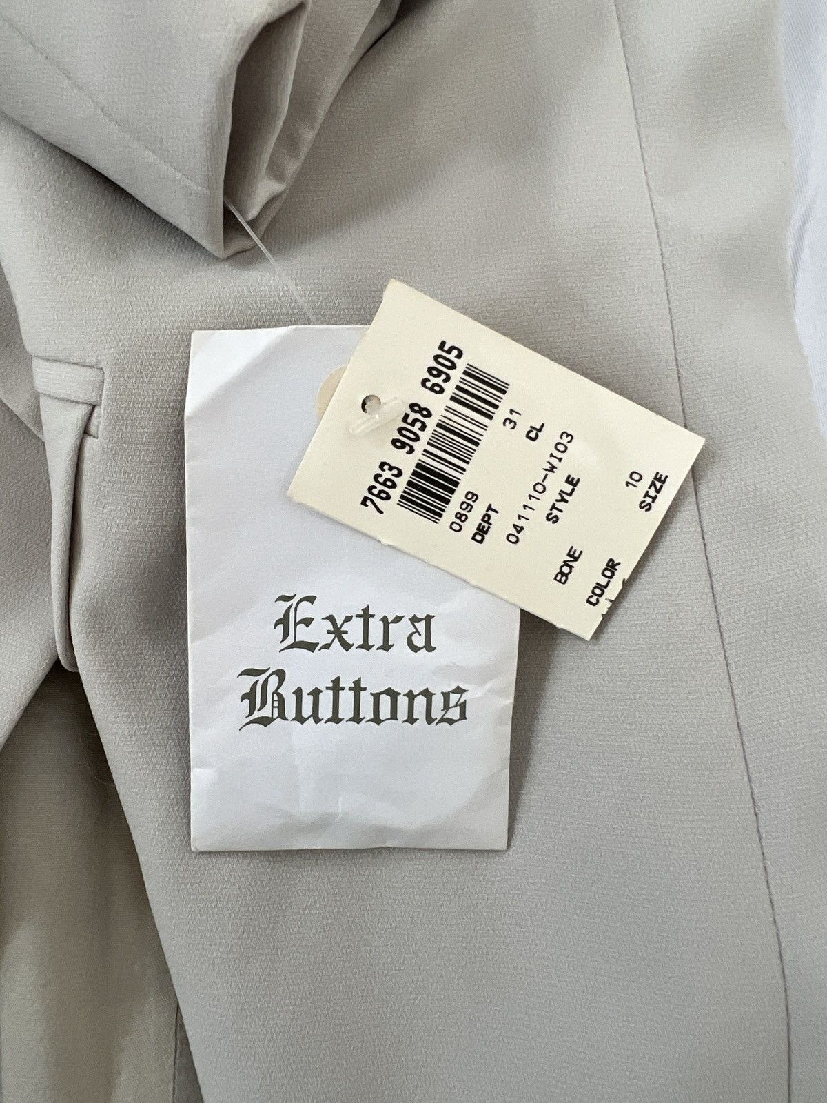 I.N.C INC International Concepts Double-Breasted Cream Blazer 90’s Size L / US 10 / IT 46 - 6 Thumbnail
