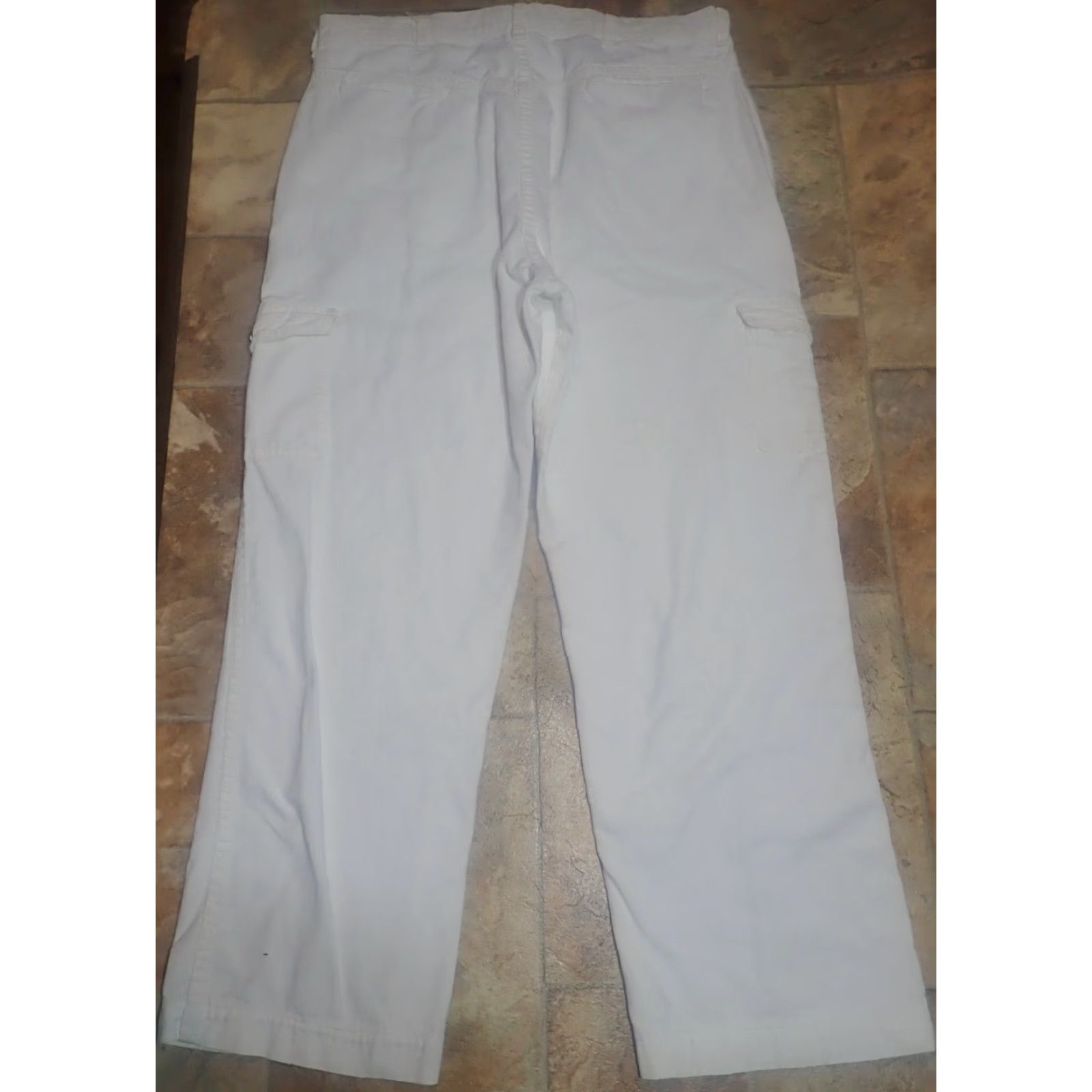 Denime Vintage DEE CEE Women's 1970s White Pleated Front Denim Cargo Jeans 32x25 Size 32" / US 10 / IT 46 - 3 Thumbnail