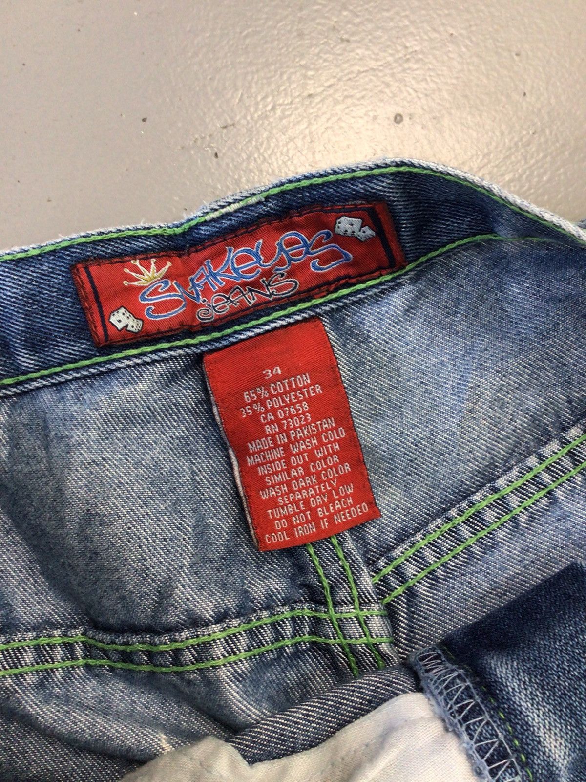 JNCO × Southpole × Vintage Vintage snakeyes SpellOut embroidered flared denim Size US 33 - 9 Thumbnail