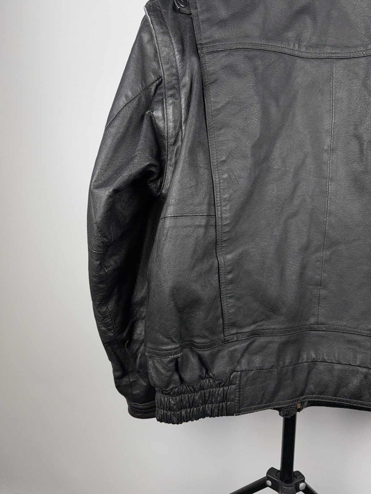 Leather × Vintage Vintage 90s Genuine Leather MOTO Bomber Jacket Rock Punk Size US M / EU 48-50 / 2 - 11 Thumbnail
