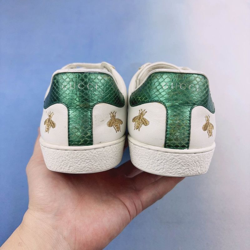 Gucci Gucci Ace Leather Embroidered Sneakers for Men Size US 10.5 / EU 43-44 - 3 Thumbnail