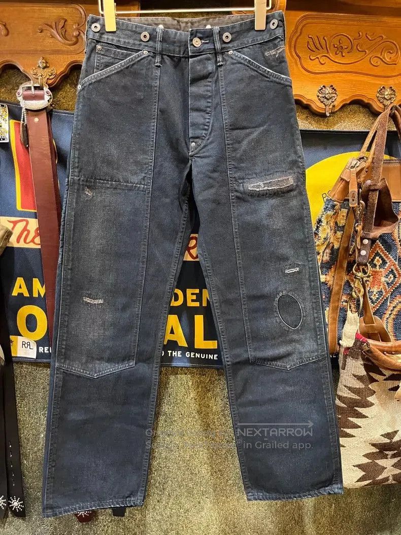 RRL Ralph Lauren RRL Vintage Patch Distressed Denim Jeans. Size US 28 / EU 44 - 1 Thumbnail