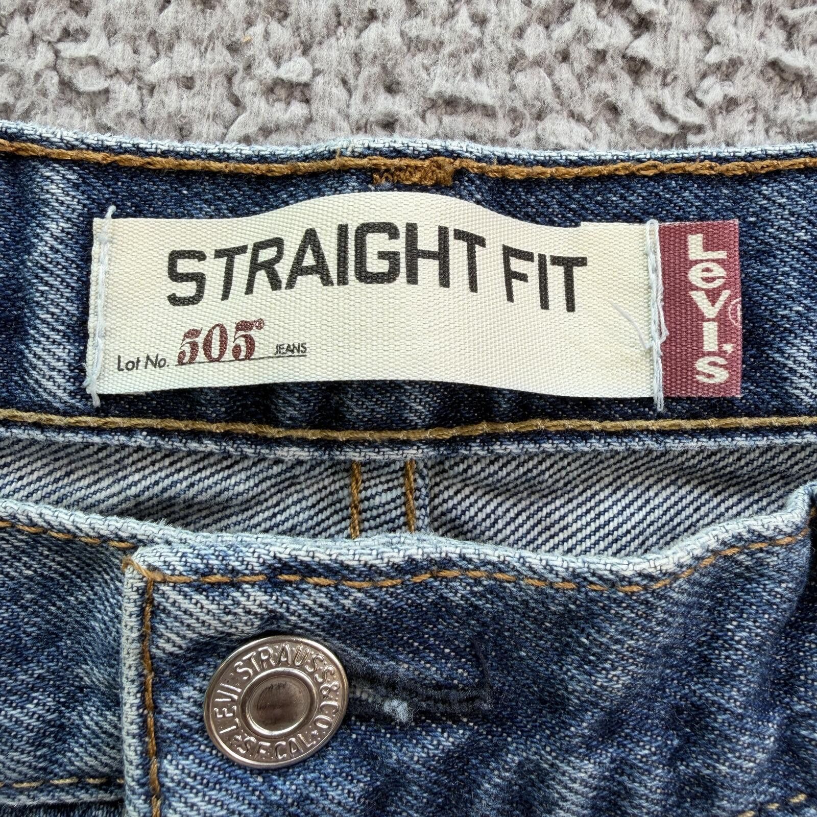 Levi's Levis 505 Straight Fit Jeans Mens 38x30 Y2K Faded Wash Denim Size US 38 / EU 54 - 6 Thumbnail