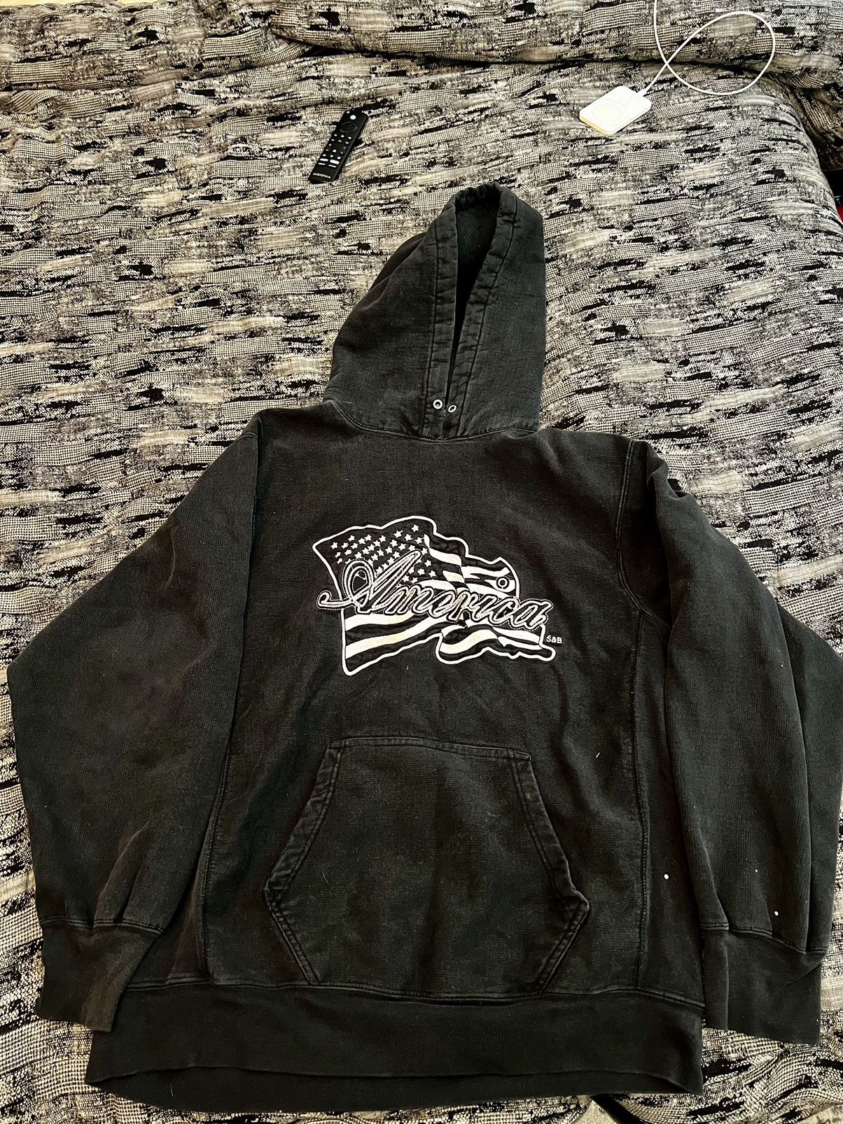 Steve And Barrys Black America hoodie Size US L / EU 52-54 / 3 - 1 Thumbnail