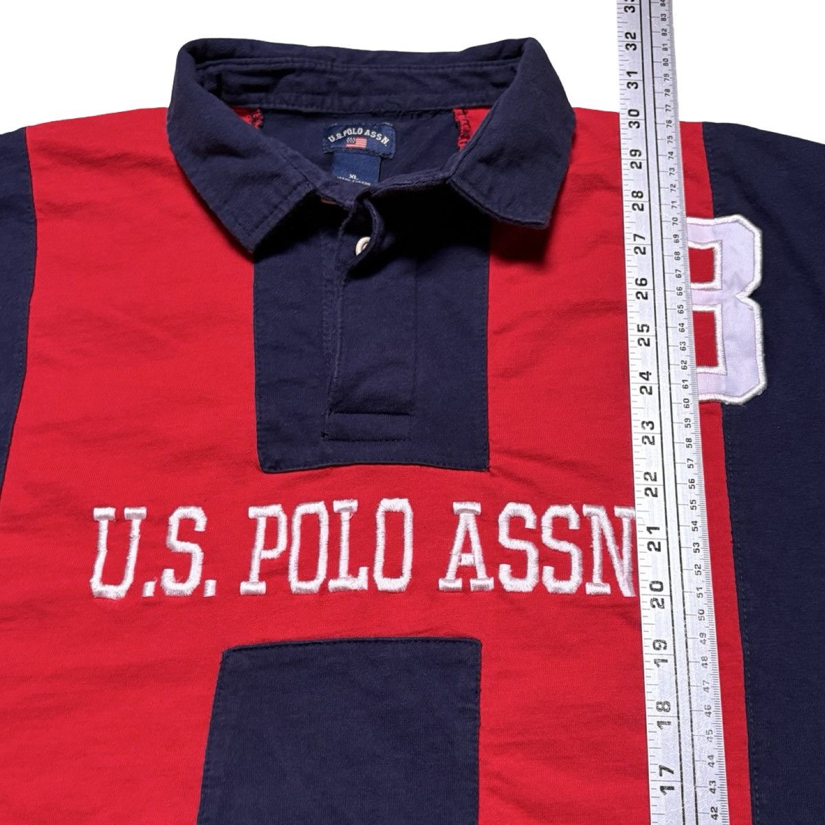 U.S. Polo Assn. US Polo Assn Men's XL Long Sleeve Rugby Shirt Black Striped Size US XL / EU 56 / 4 - 6 Thumbnail