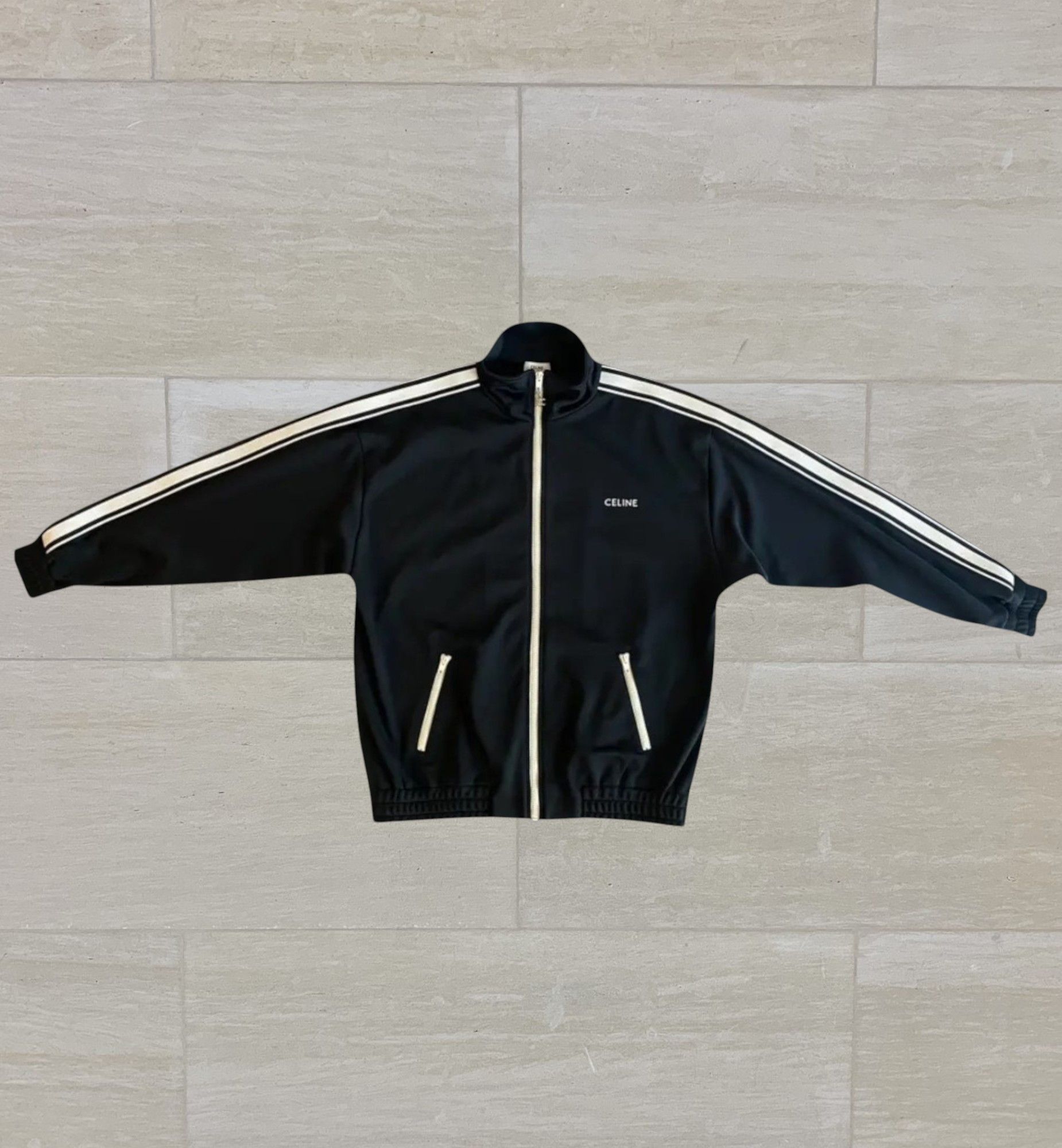 Celine Celine Taped Double Face Jersey Striped Track Jacket Size US M / EU 48-50 / 2 - 4 Thumbnail