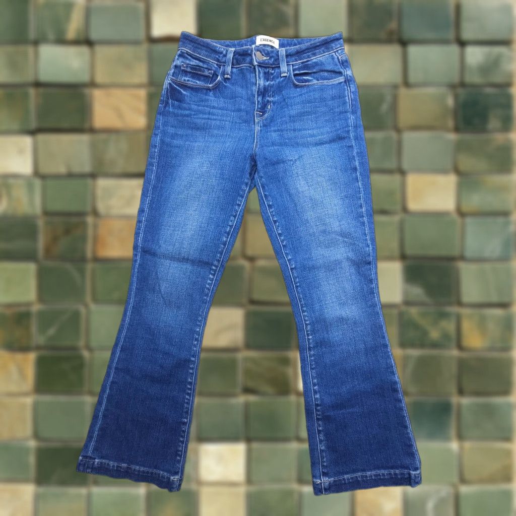 VINTAGE L'AGENCE Ali Slim Flare Jean Maywood Womens 24 Blue USA Made Stretch Denim
