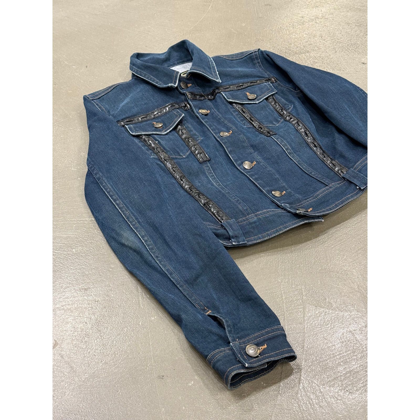 Roberto Cavalli SS 2005 Cavalli denim jacket with leather details Size US XS / EU 42 / 0 - 3 Thumbnail
