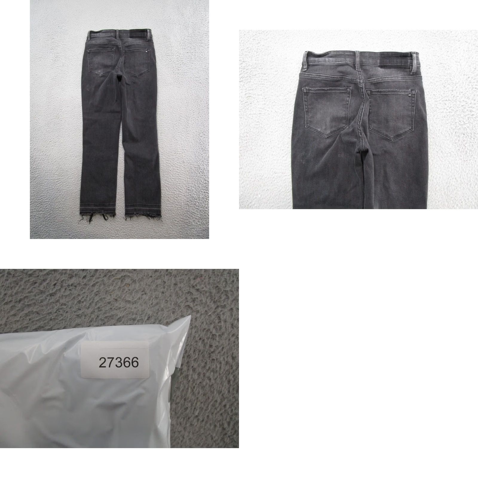 Vintage Mica Los Angeles Women's Black Stretch Denim High Rise Raw Hem Jeans Size 25 Size 42" / US 20 - 9 Thumbnail
