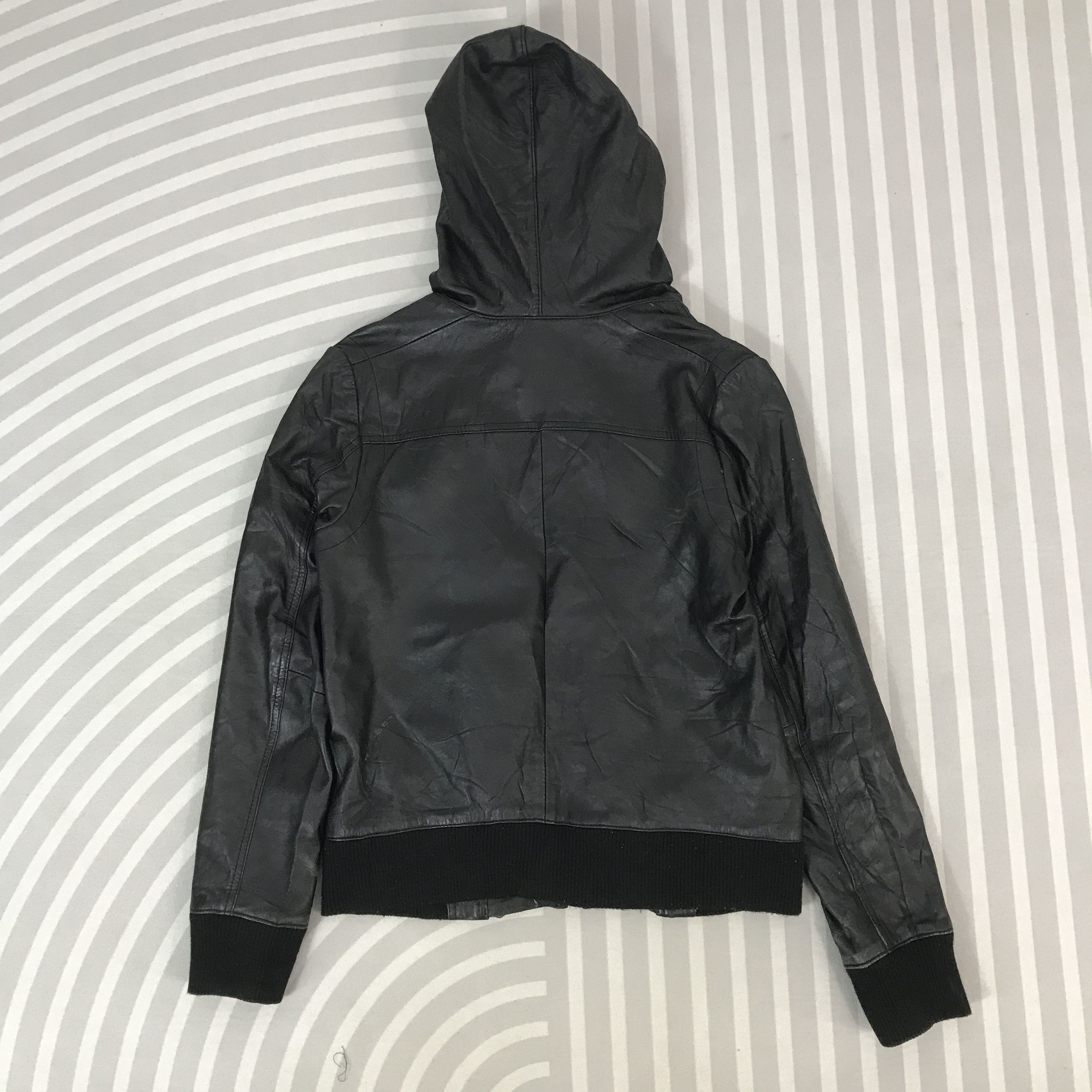 Japanese Brand × Leather × Vintage Sensual FMH Double zipper Leather Jacket hoodie design Size US M / EU 48-50 / 2 - 3 Thumbnail