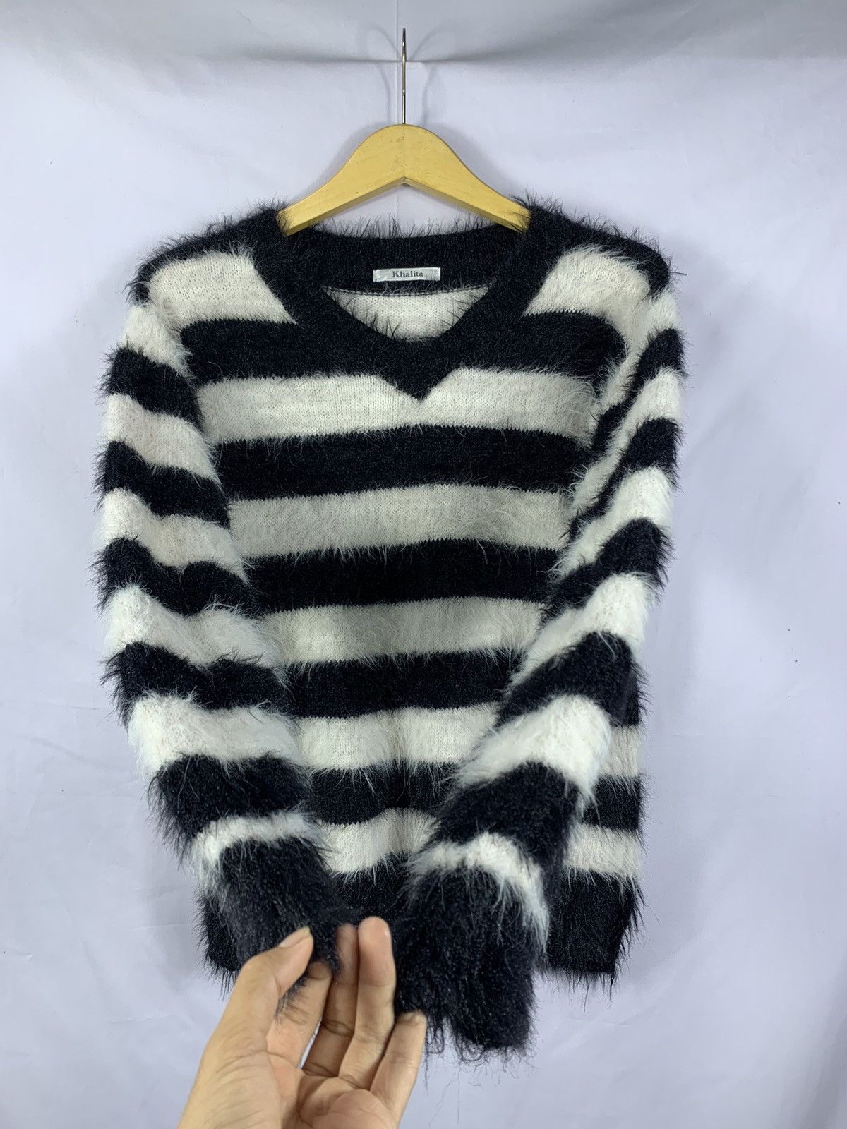 Issey Miyake Fuzzy Mohair Striped sweater Grunge Number nine Style Size US M / EU 48-50 / 2 - 3 Thumbnail