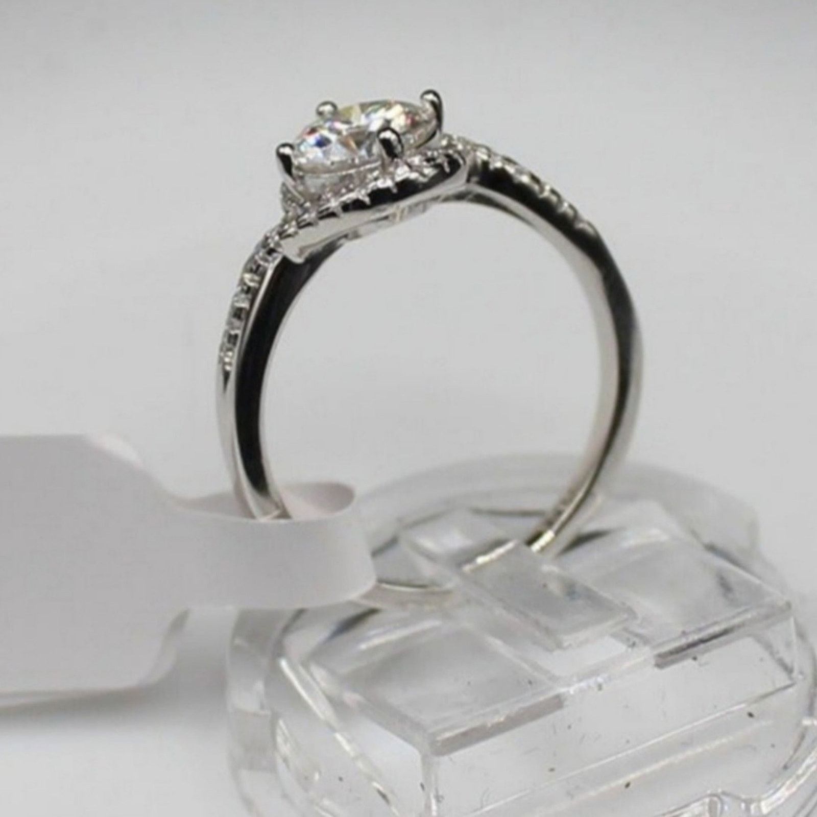 Other Moissanite Twist Band Engagement Ring Waves Silver 7 NWT Size ONE SIZE - 6 Thumbnail