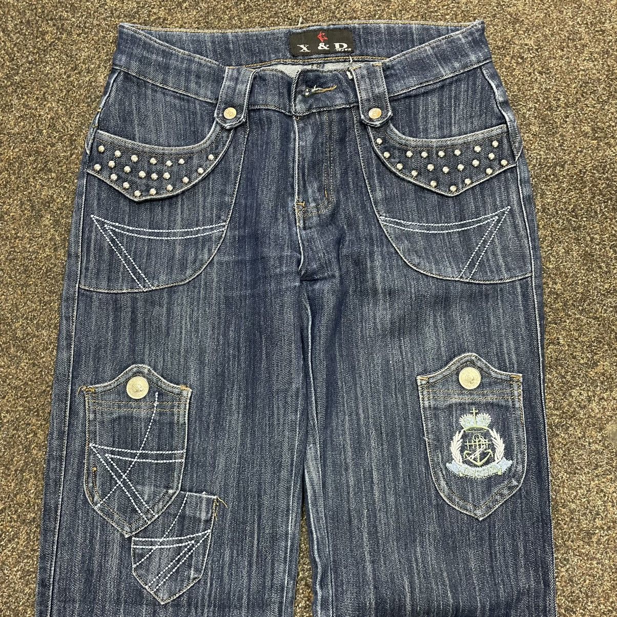 Vintage Y2K Baggy Wide Leg Distressed Jeans Skate Streetwear Graphic Size 32" / US 10 / IT 46 - 4 Thumbnail