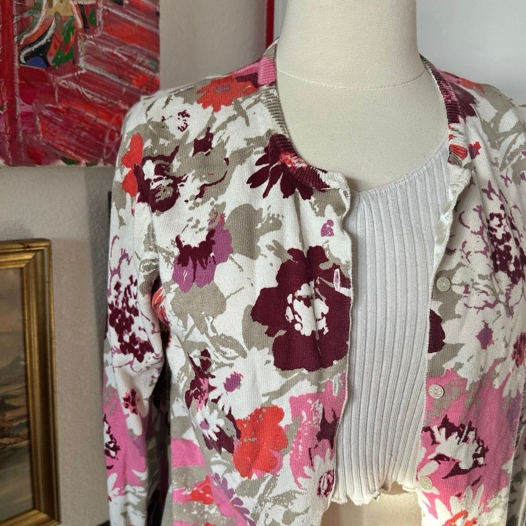 Cherokee cherokee floral multicolored button up cardigan Size M / US 6-8 / IT 42-44 - 2 Thumbnail