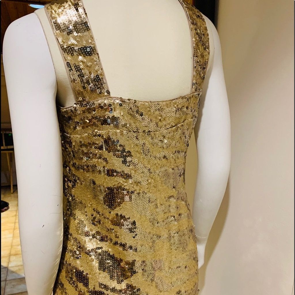 Rachel Zoe Rachel Zoe Gold Sequinned Halter Dress Size M Size M / US 6-8 / IT 42-44 - 6 Thumbnail