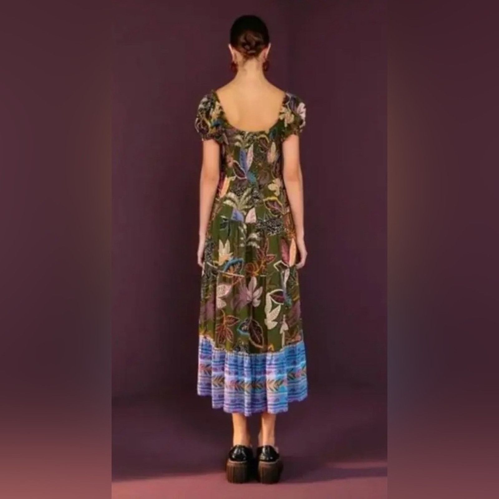 Farm Rio NWT Farm Rio Green Wild Jungle Corset Midi Dress Tropical S Size S / US 4 / IT 40 - 2 Thumbnail