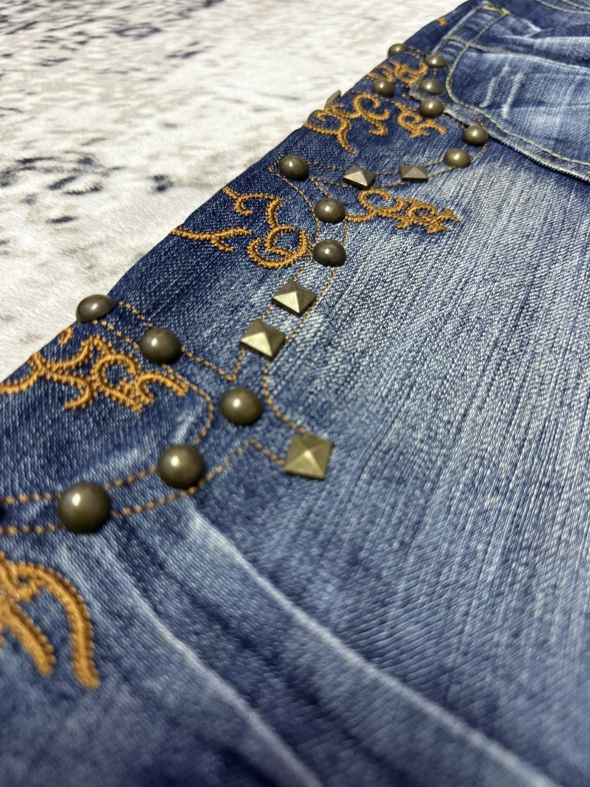 Japanese Brand Tornado Mart Style Studded Tribal Denim Japanese Brand Size US 30 / EU 46 - 10 Thumbnail