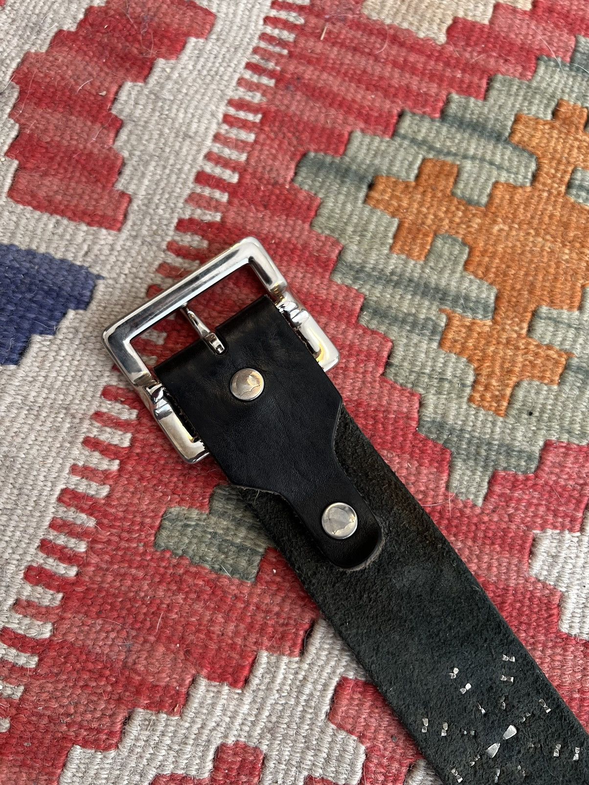 Iron Heart Vintage Hollywood Trading Company Stud Stingray Leather Belt Size ONE SIZE - 11 Thumbnail