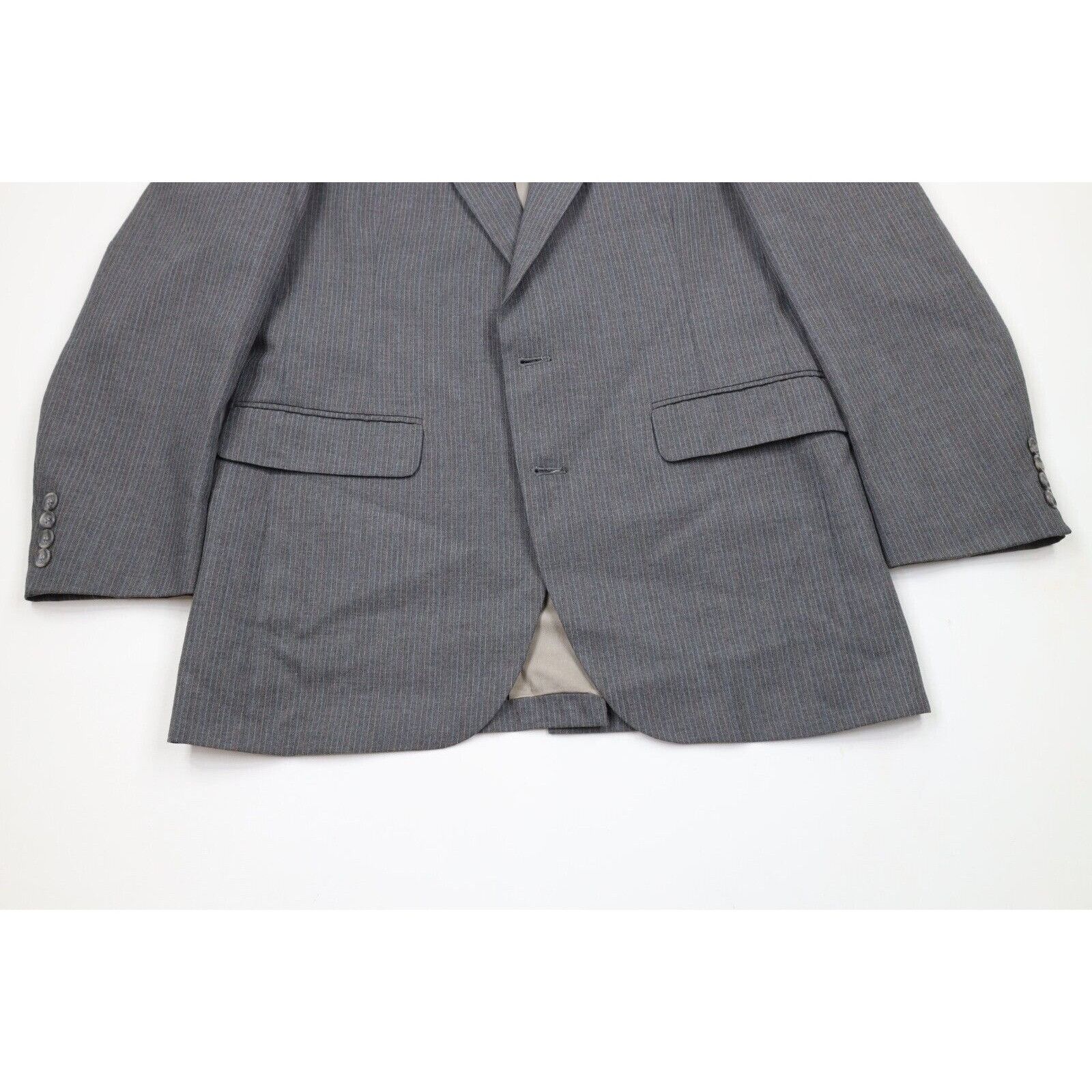 Vintage Vintage 80s 90s Streetwear Wool Pinstriped 3 Piece Suit Size 40R - 4 Thumbnail