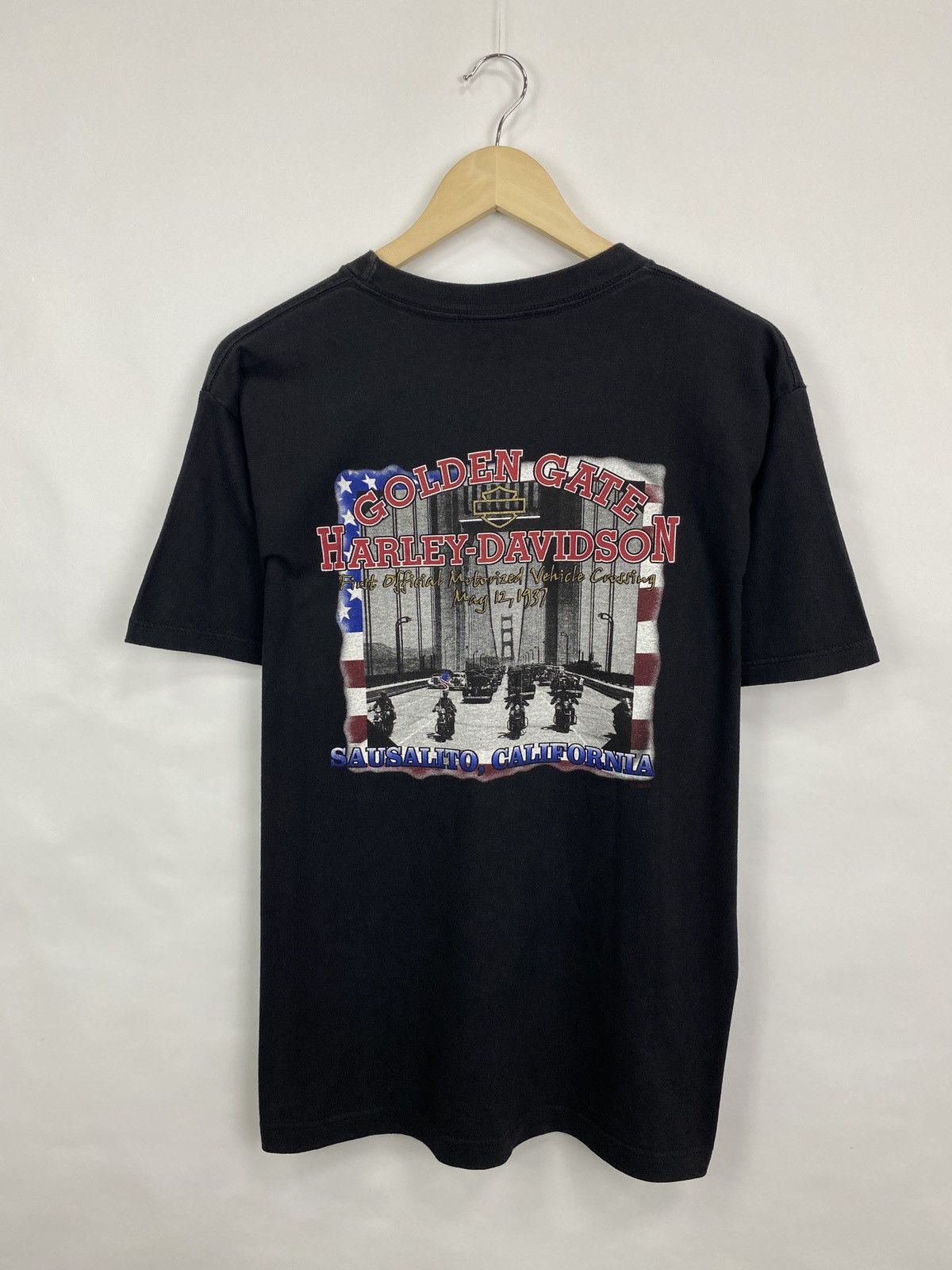 Harley Davidson 🇺🇸 Vintage 1996 Harley Davidson Golden Gate T-Shirt Rare Y2K Size US L / EU 52-54 / 3 - 3 Thumbnail