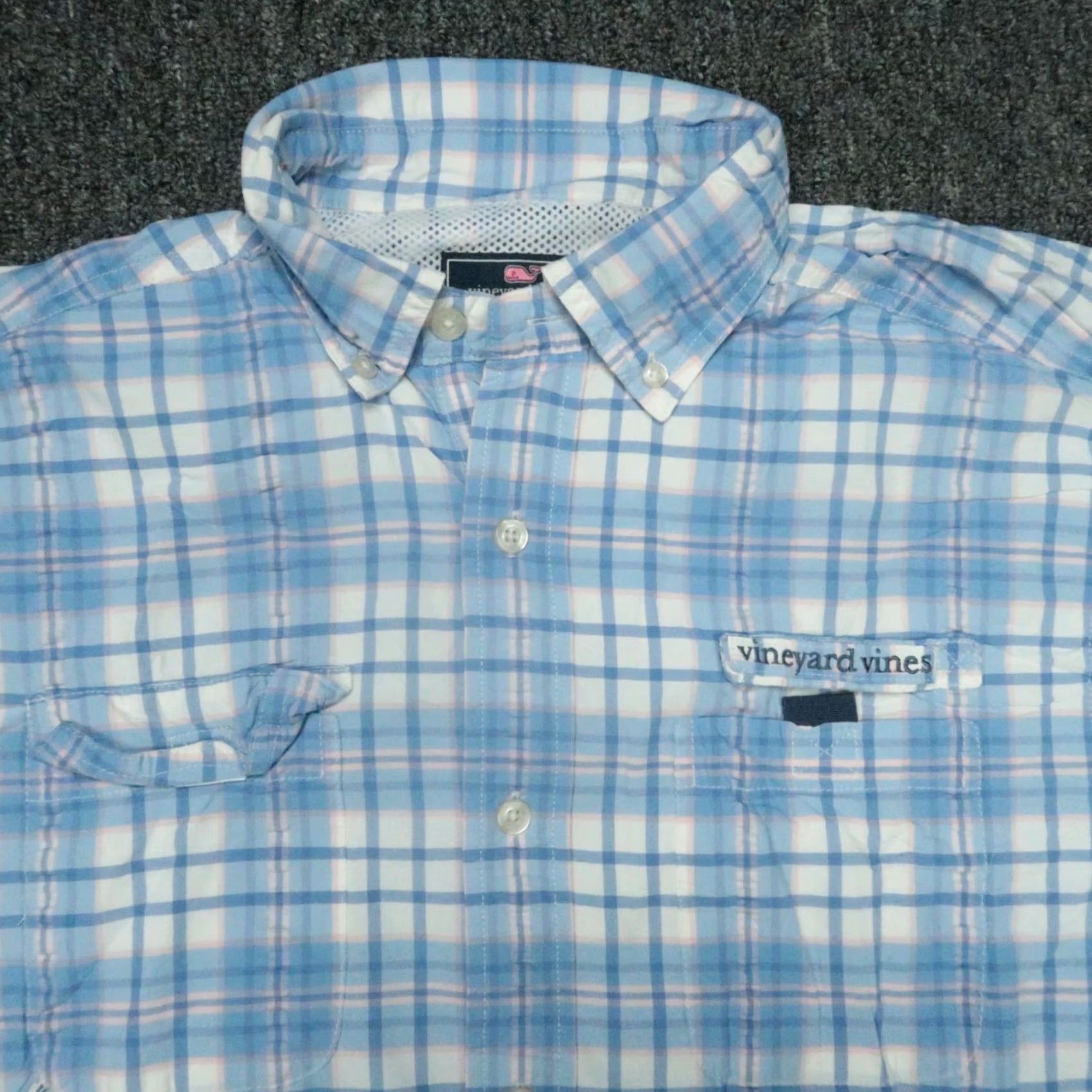 Vineyard Vines Vineyard Vines Shirt Mens Medium Blue Plaid Harbor Long Sleeve Button-Up Size US M / EU 48-50 / 2 - 2 Thumbnail
