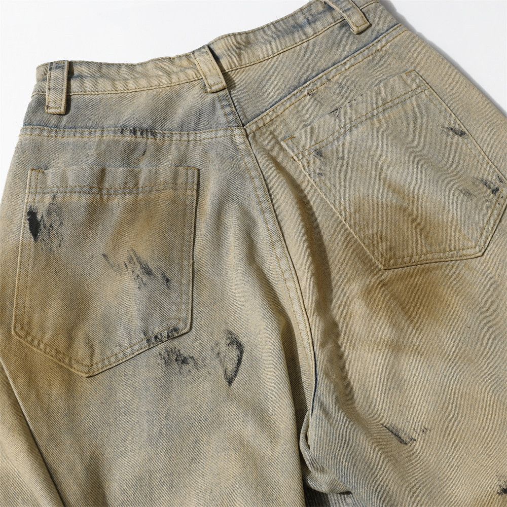 Vintage Men's loose punk ink-splashed distressed dirty machete jeans Size US 32 / EU 48 - 5 Thumbnail