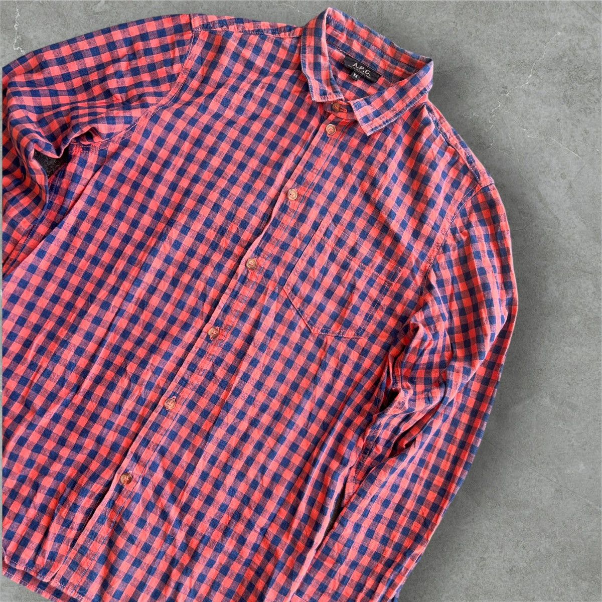 A.P.C. A.P.C. Button Down Plaid Oxford Long Sleeves Shirt Size US XS / EU 42 / 0 - 3 Thumbnail