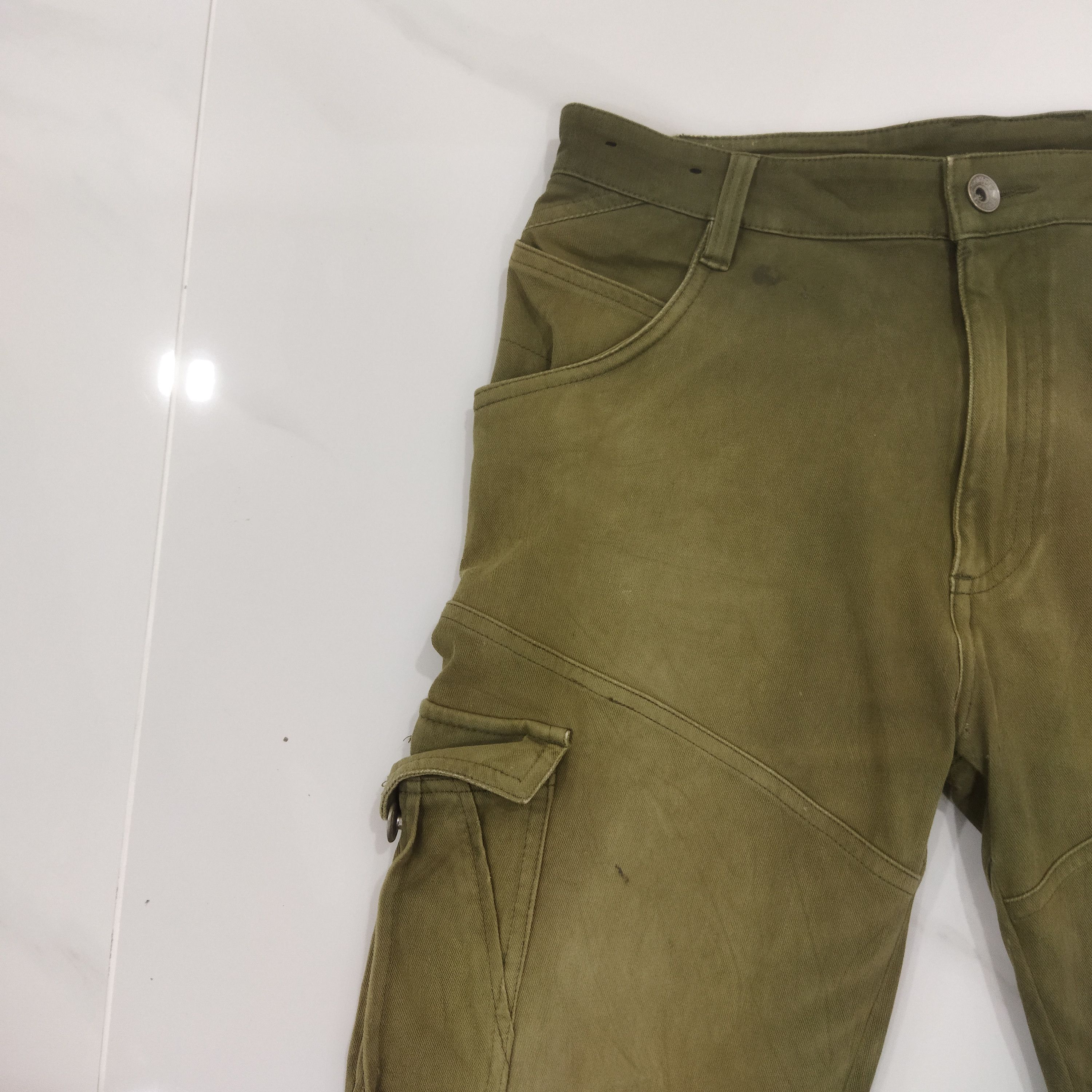 Japanese Brand FIELDCORE FADED GREEN CARGO PANTS Size US 30 / EU 46 - 4 Thumbnail