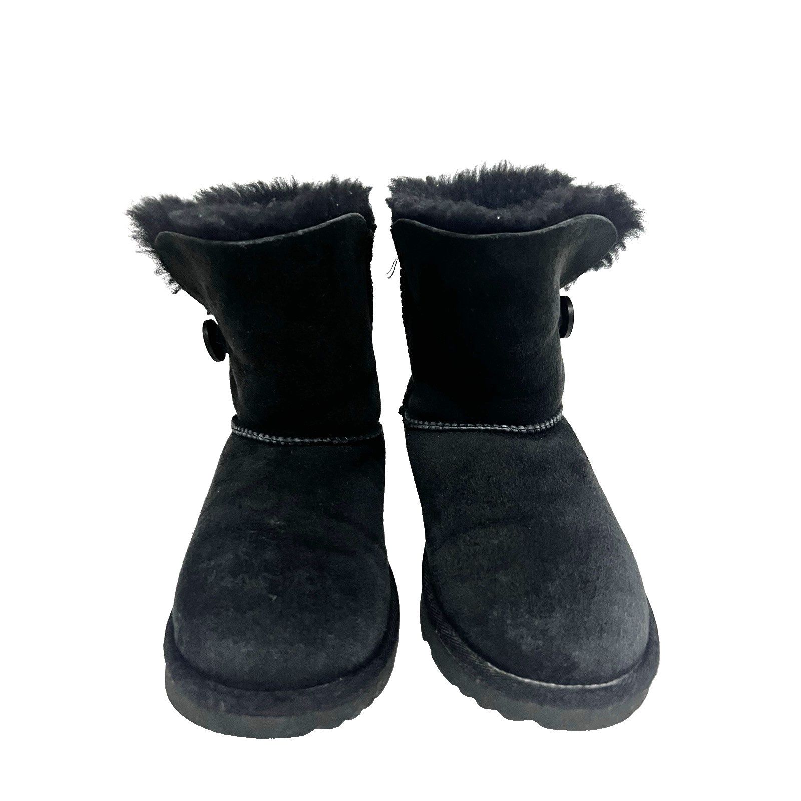 Ugg UGG Bailey Black Leather Suede Sherpa Ankle Boots US 3 Size US 4 / IT 34 - 3 Thumbnail