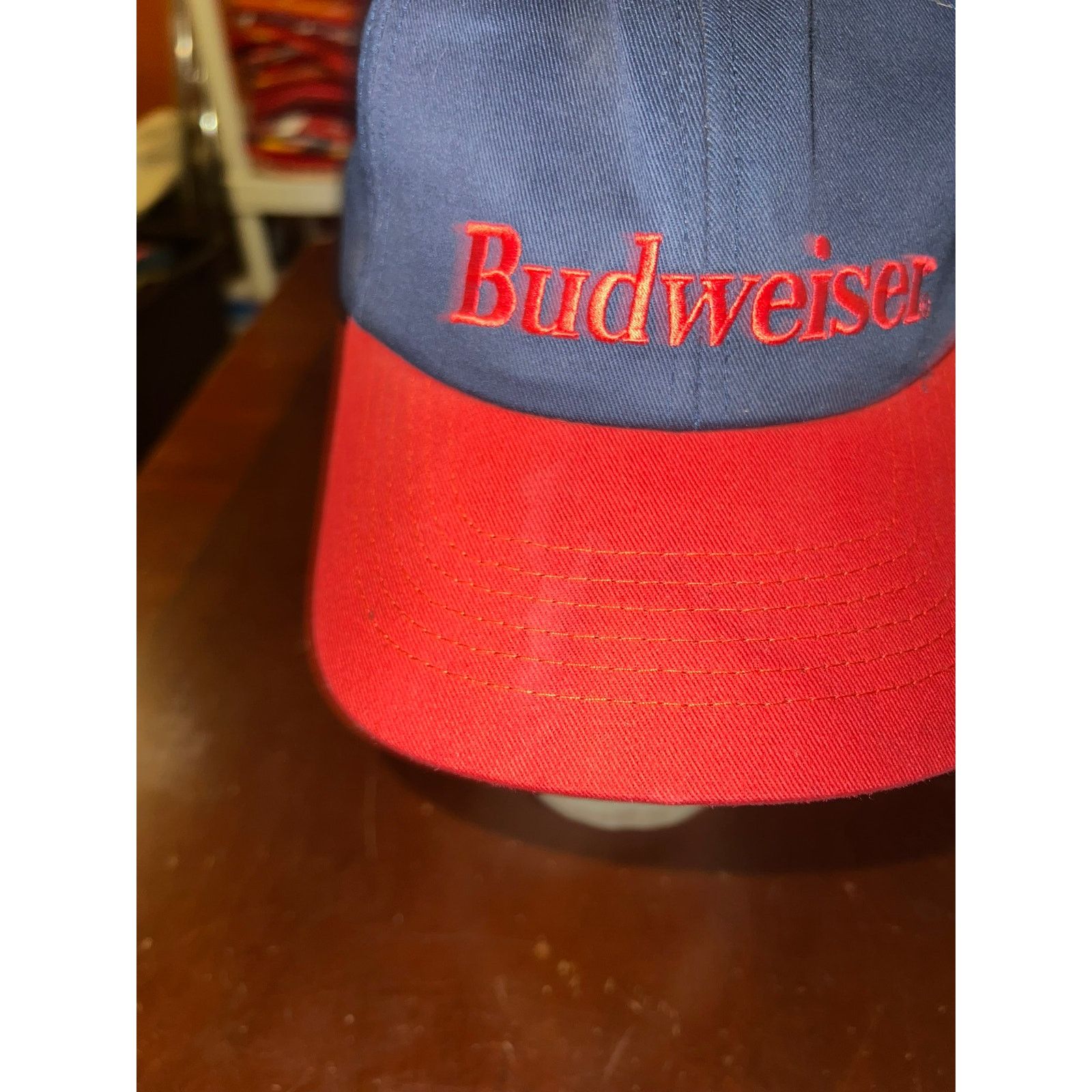 Budweiser Vintage Budweiser Snapback Blue Red Logo Hat Cap Headwear Size ONE SIZE - 3 Thumbnail