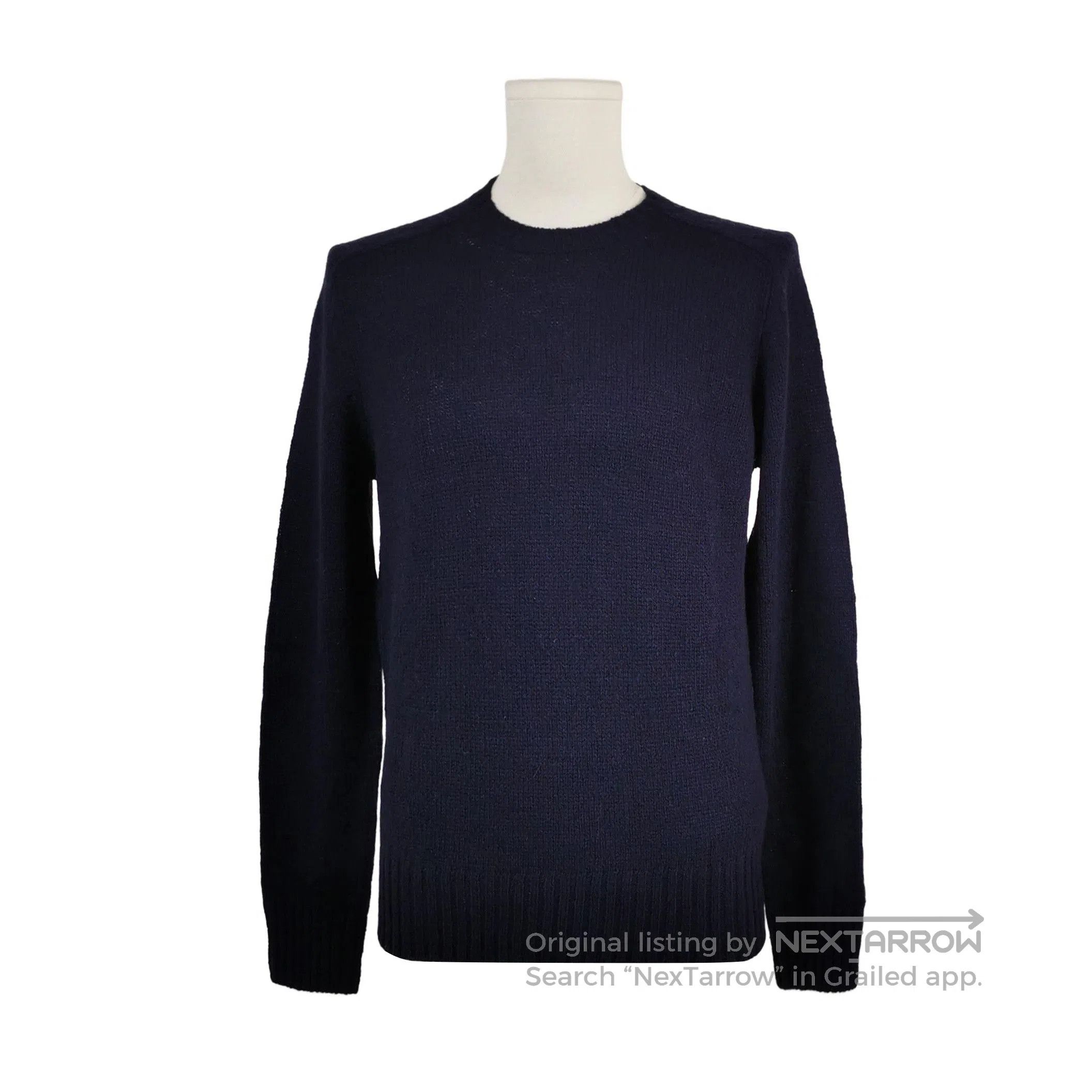Prada Prada Navy Wool Crewneck Sweater Size 48 . Size L / US 10 / IT 46 - 1 Thumbnail