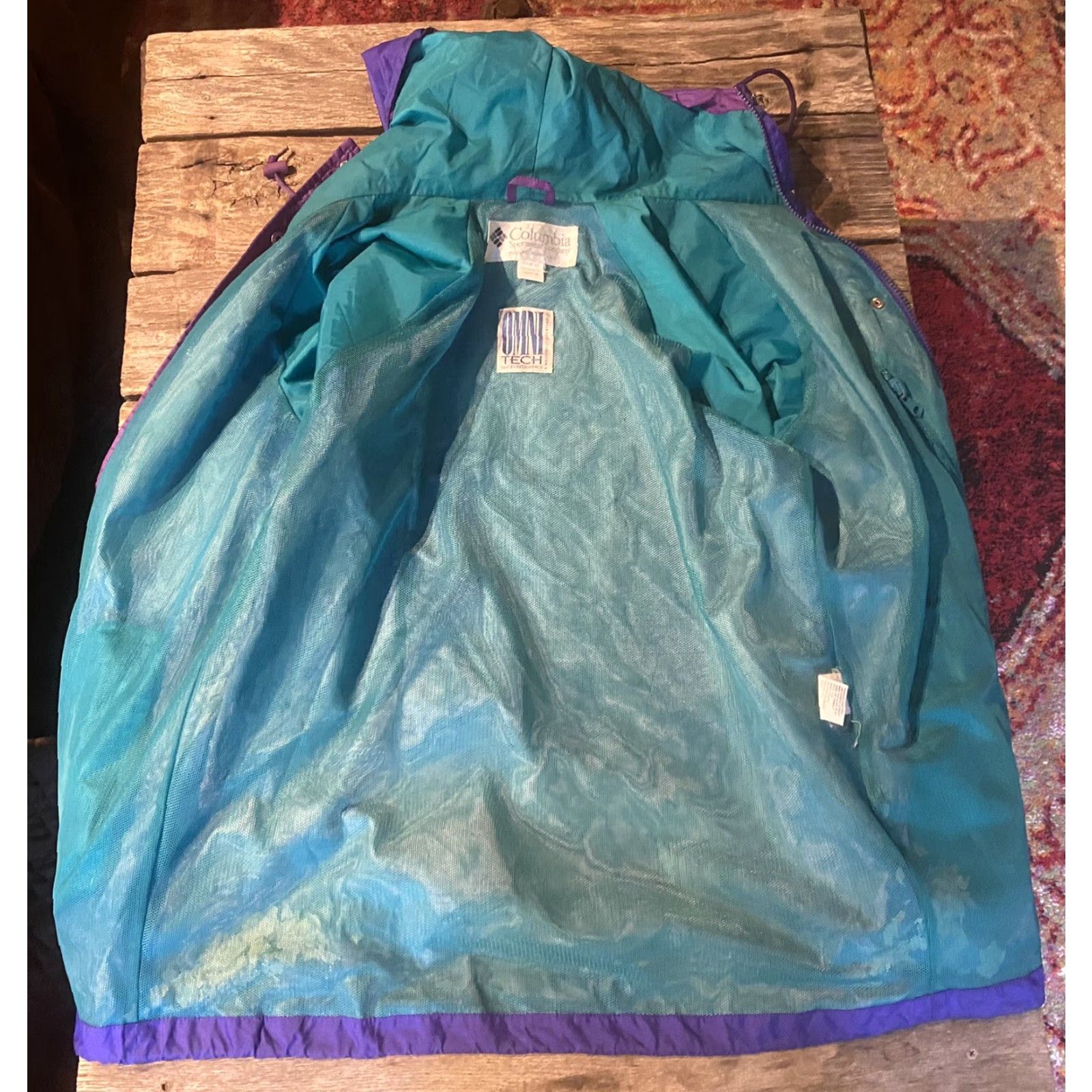 AQUA VINTAGE Columbia Omni-Tech Windbreaker Jacket Womens M Purple Nylon Ocean Aqua Purple Windbreaker Womens M Jacket Zip Mens? Size M / US 6-8 / IT 42-44 - 7 Thumbnail