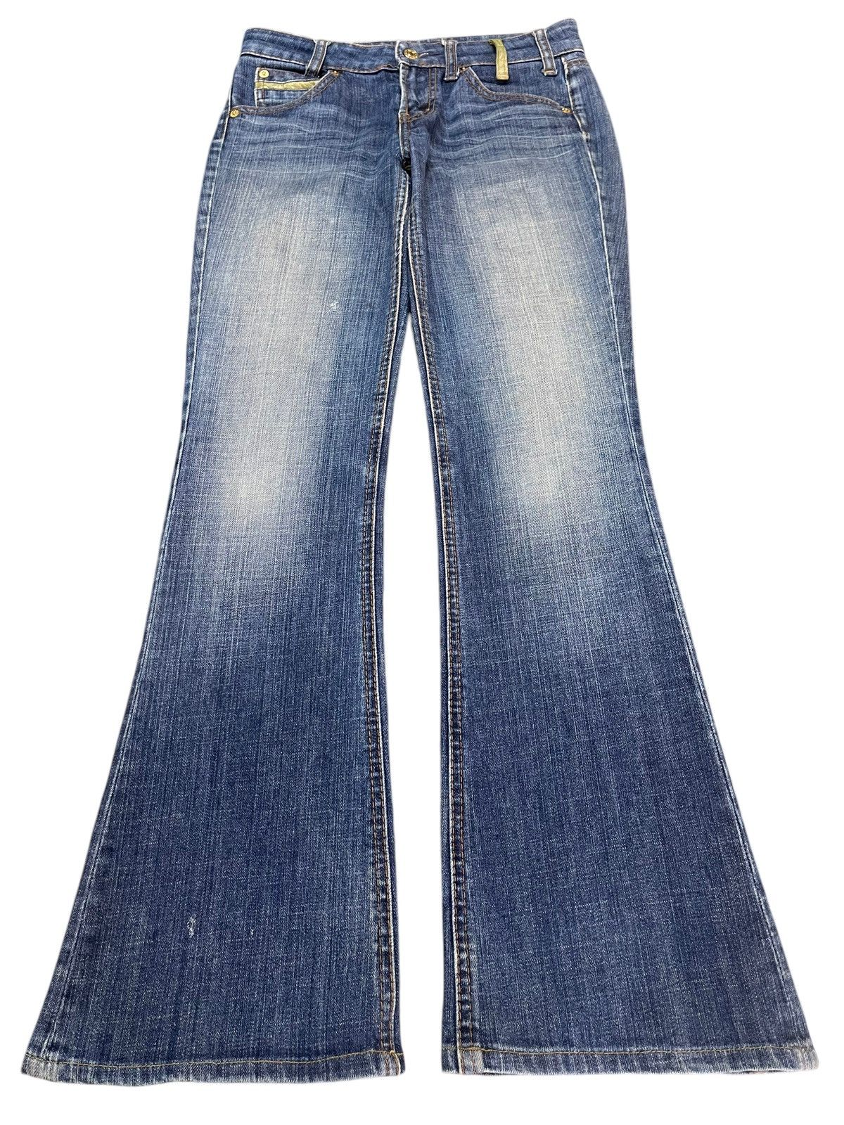 14th Addiction Vintage Japanese Brand Blue Faded Wash Style Flare Jeans Size US 28 / EU 44 - 1 Thumbnail