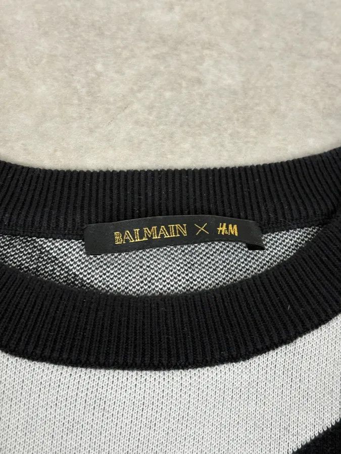 Balmain FW2015 Balmain Black & White Striped Sweater Size US L / EU 52-54 / 3 - 10 Thumbnail