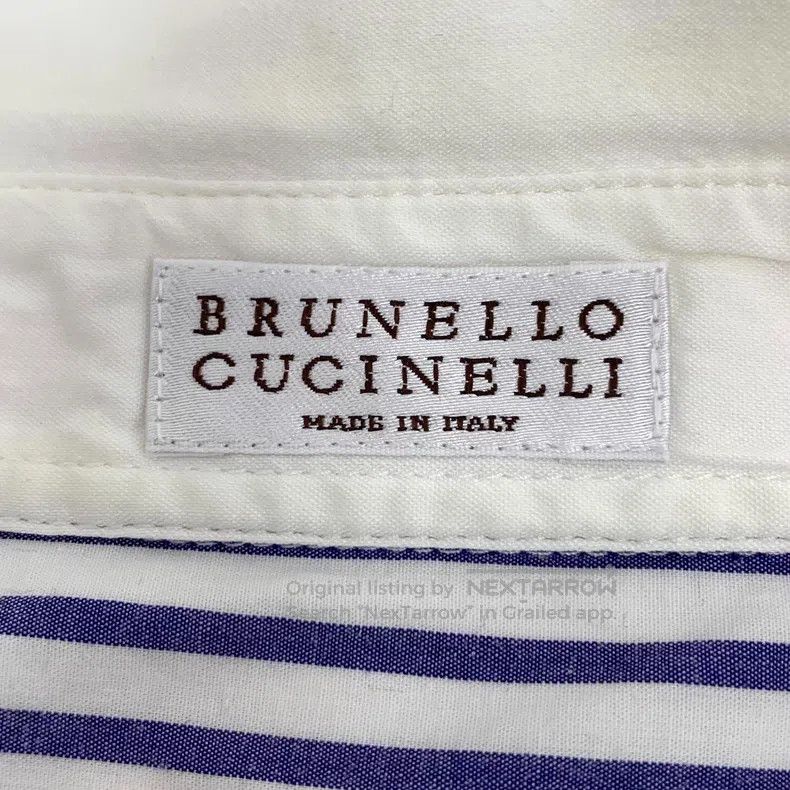 Brunello Cucinelli Brunello Cucinelli Blue striped cotton button-down single- Size M / US 6-8 / IT 42-44 - 5 Thumbnail