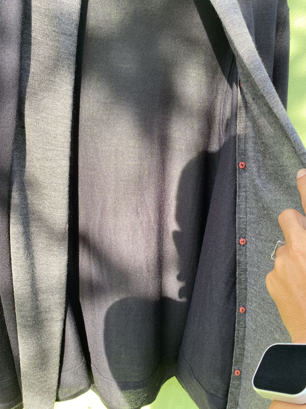 Japanese Brand Plasis Shawl Collar Knit Cardigan Dark Navy Minimalist Japan Size US M / EU 48-50 / 2 - 8 Thumbnail